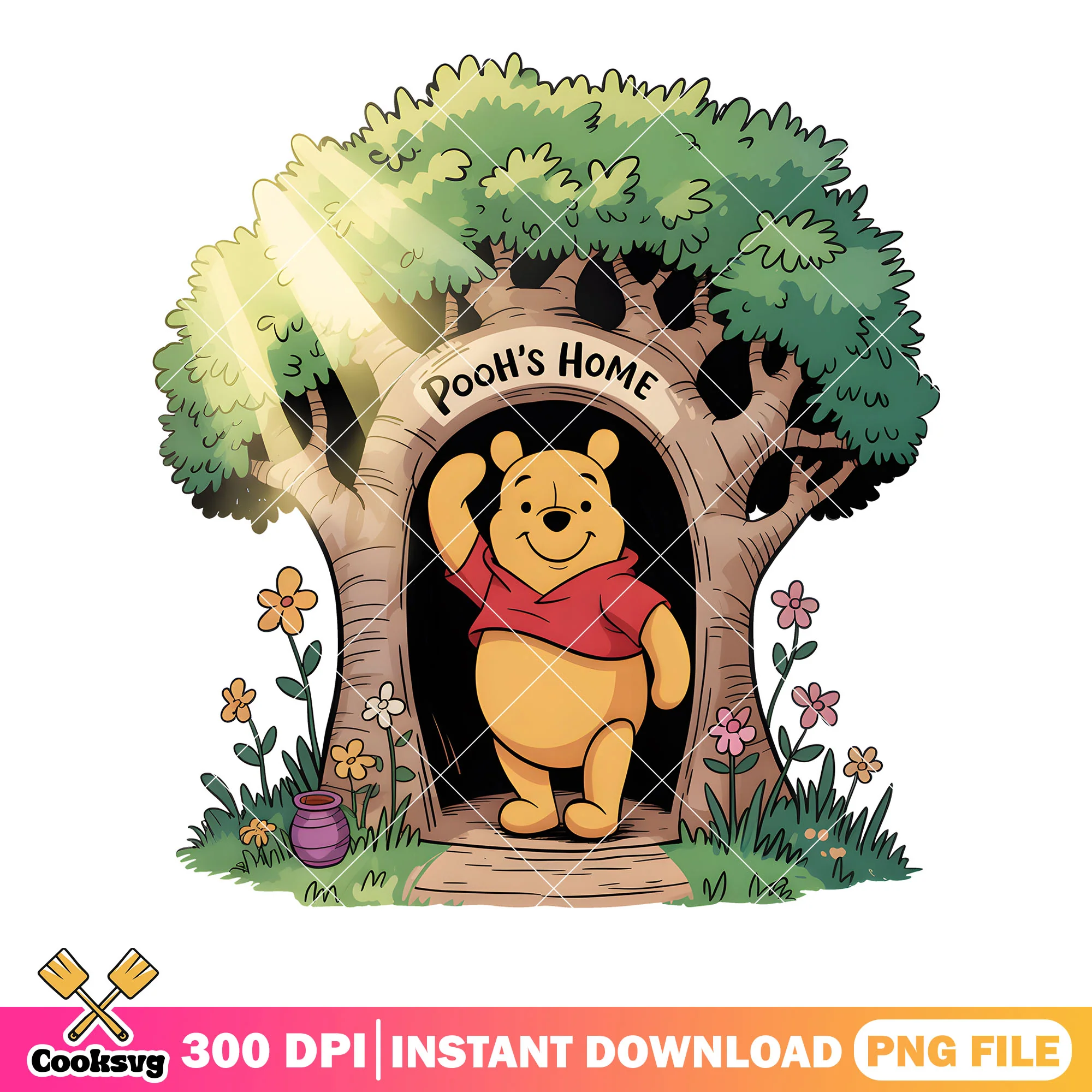 Pooh home tree png, disney pooh bear png, winnie the pooh png