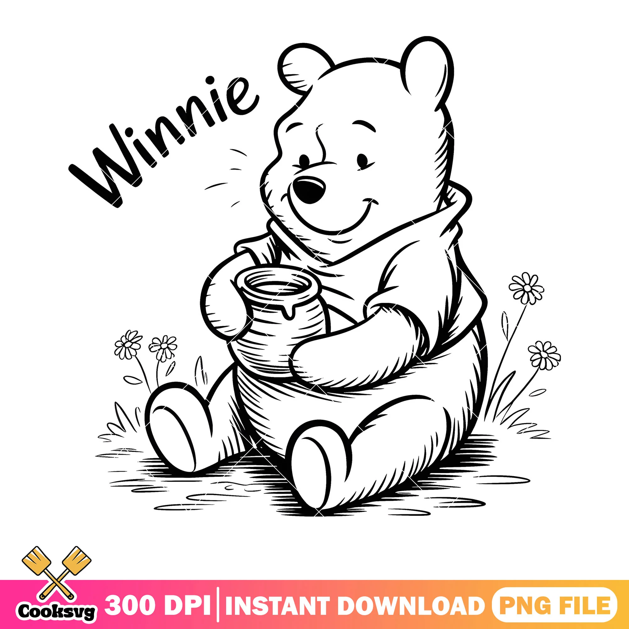 Pooh is homework painting png, winnie pooh png, vintage pooh png