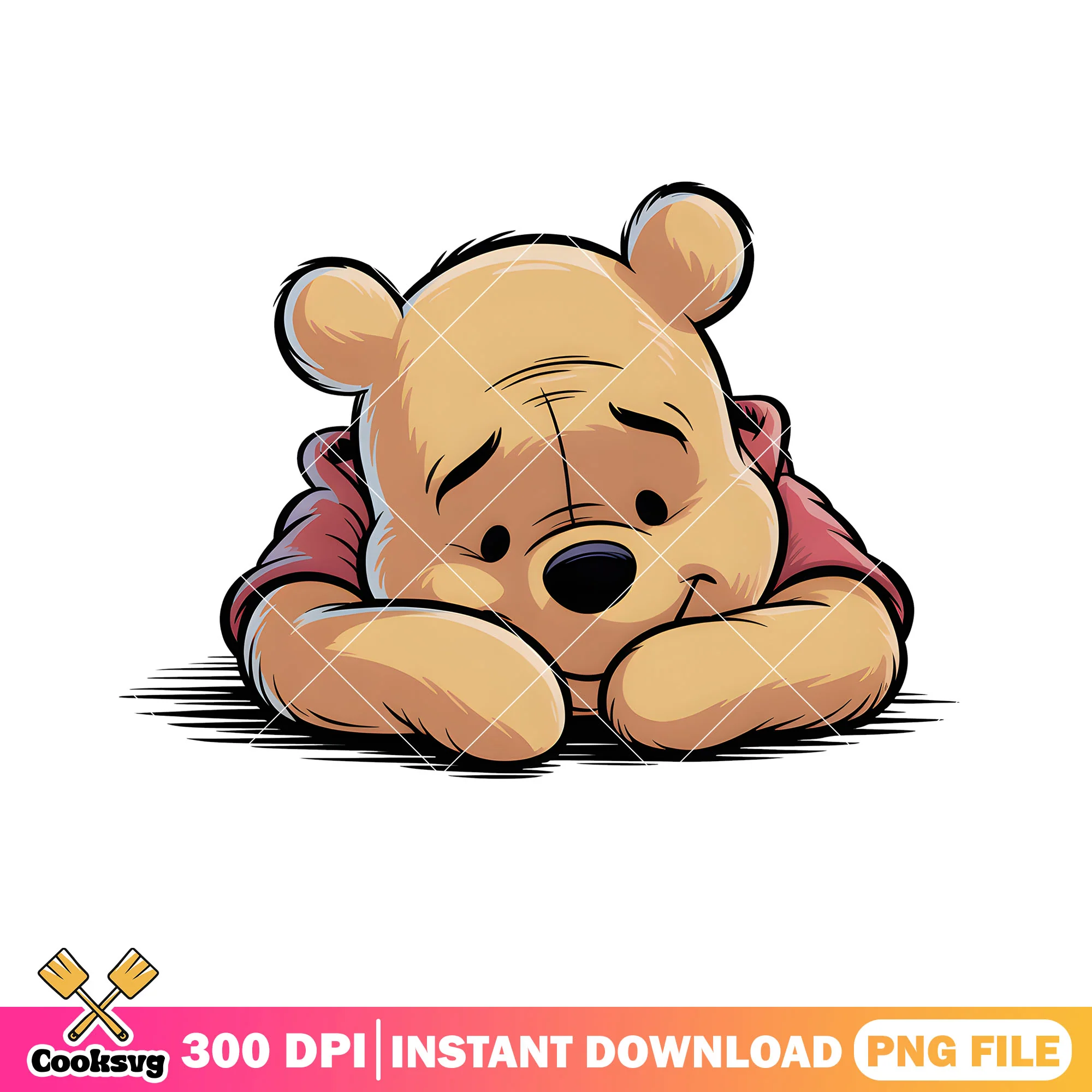 Pooh sad face poster png, disney pooh bear png, pooh poster png