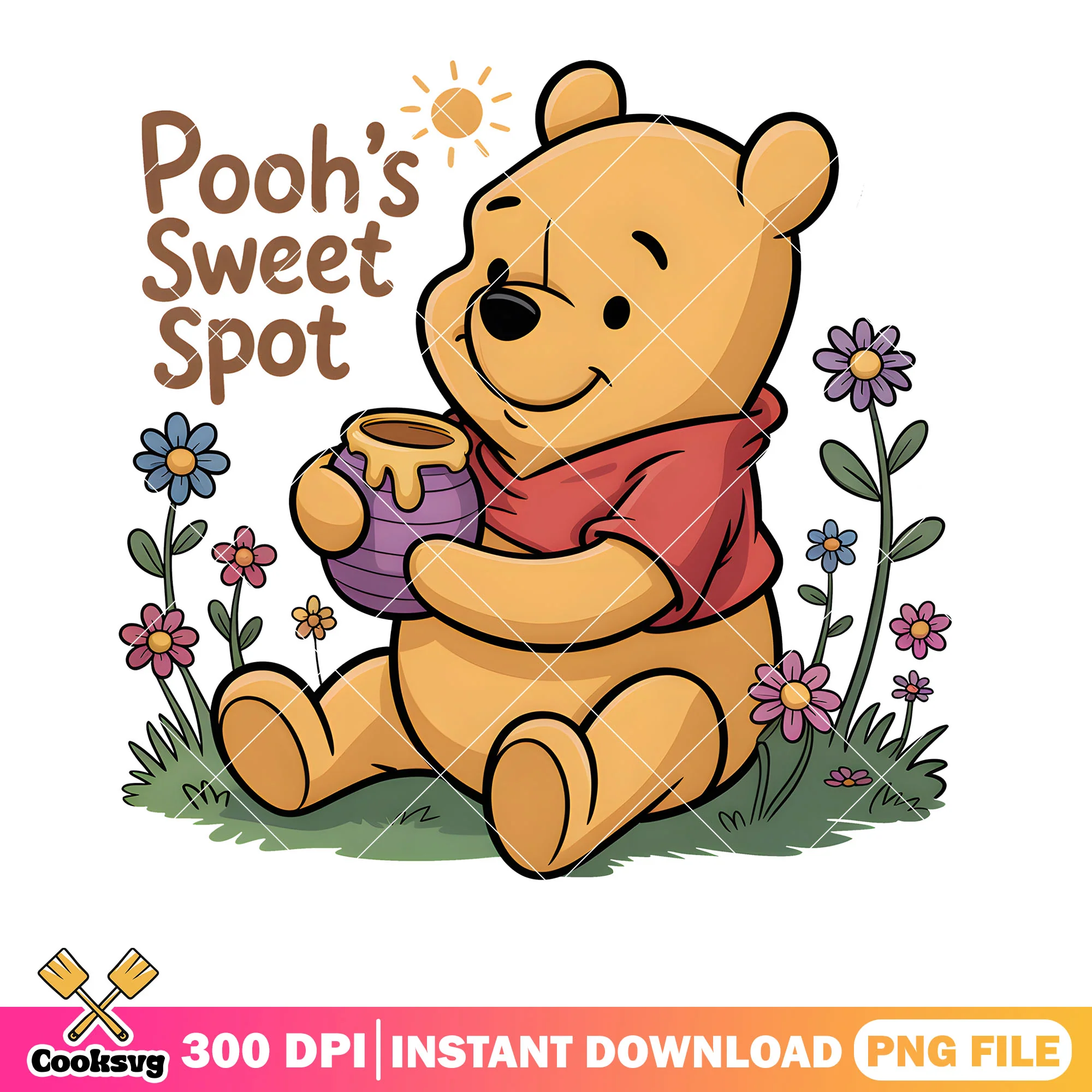 Pooh sweet spot png, winnie the pooh png, pooh honey pot png