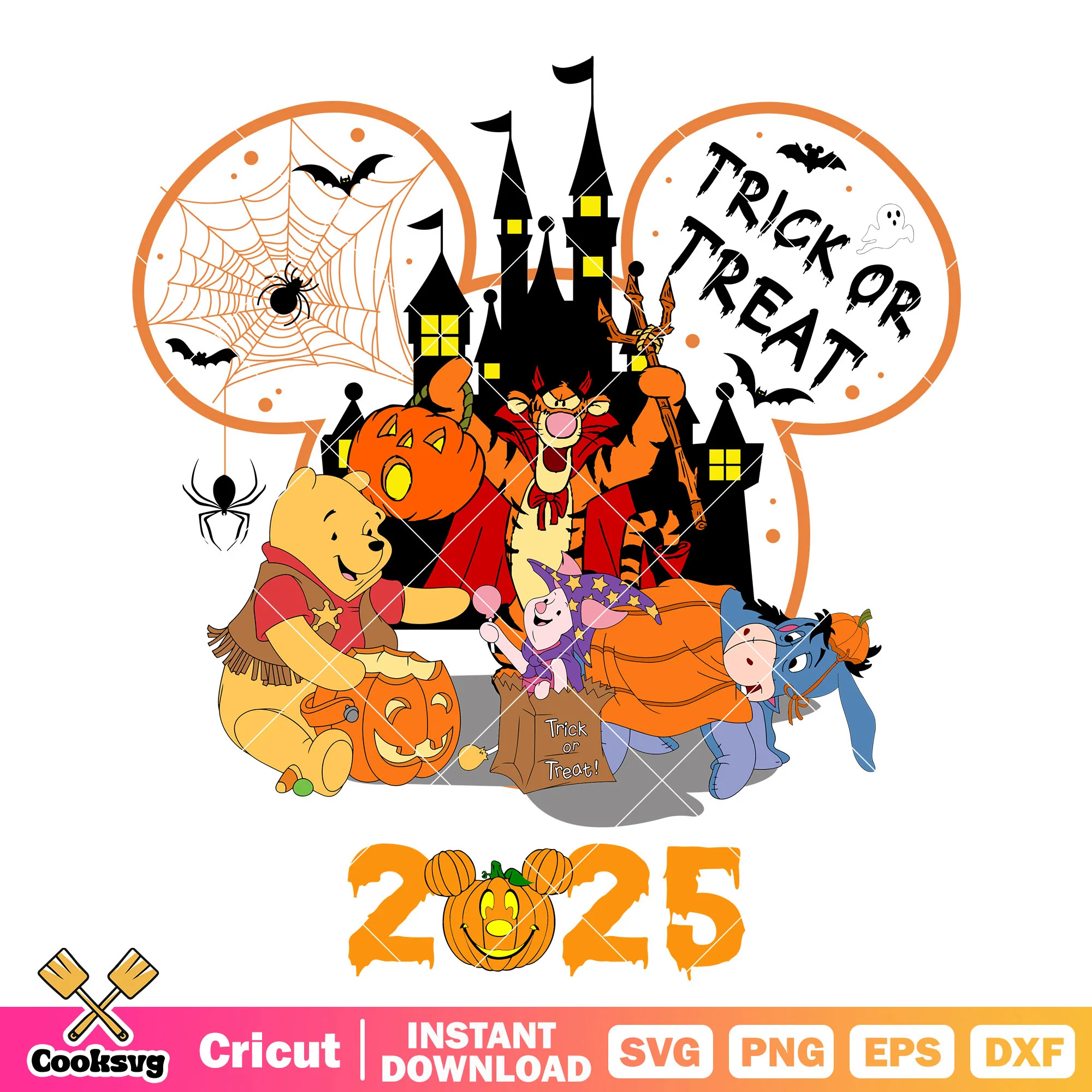 Pooh trick treat 2025 svg, pooh halloween svg, disney halloween svg