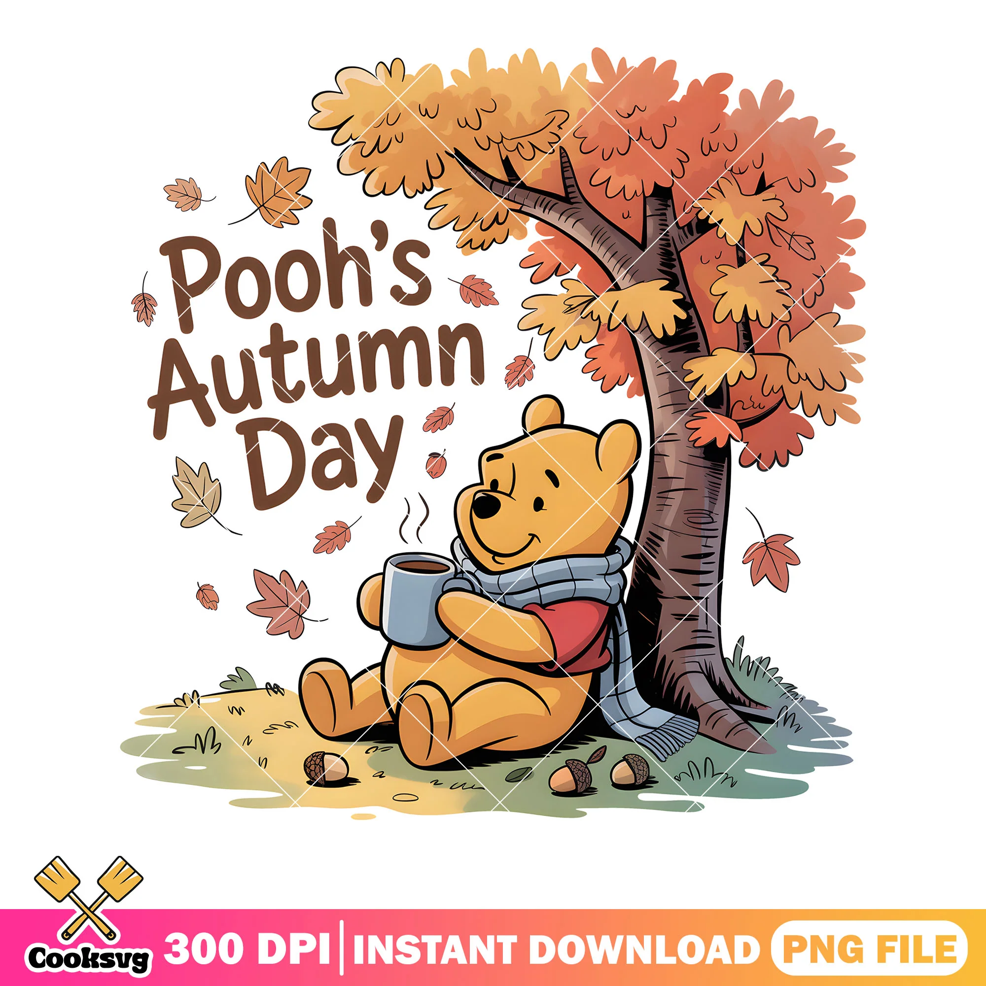 Poohs autumn day png, winnie the pooh characters png, pooh bear png