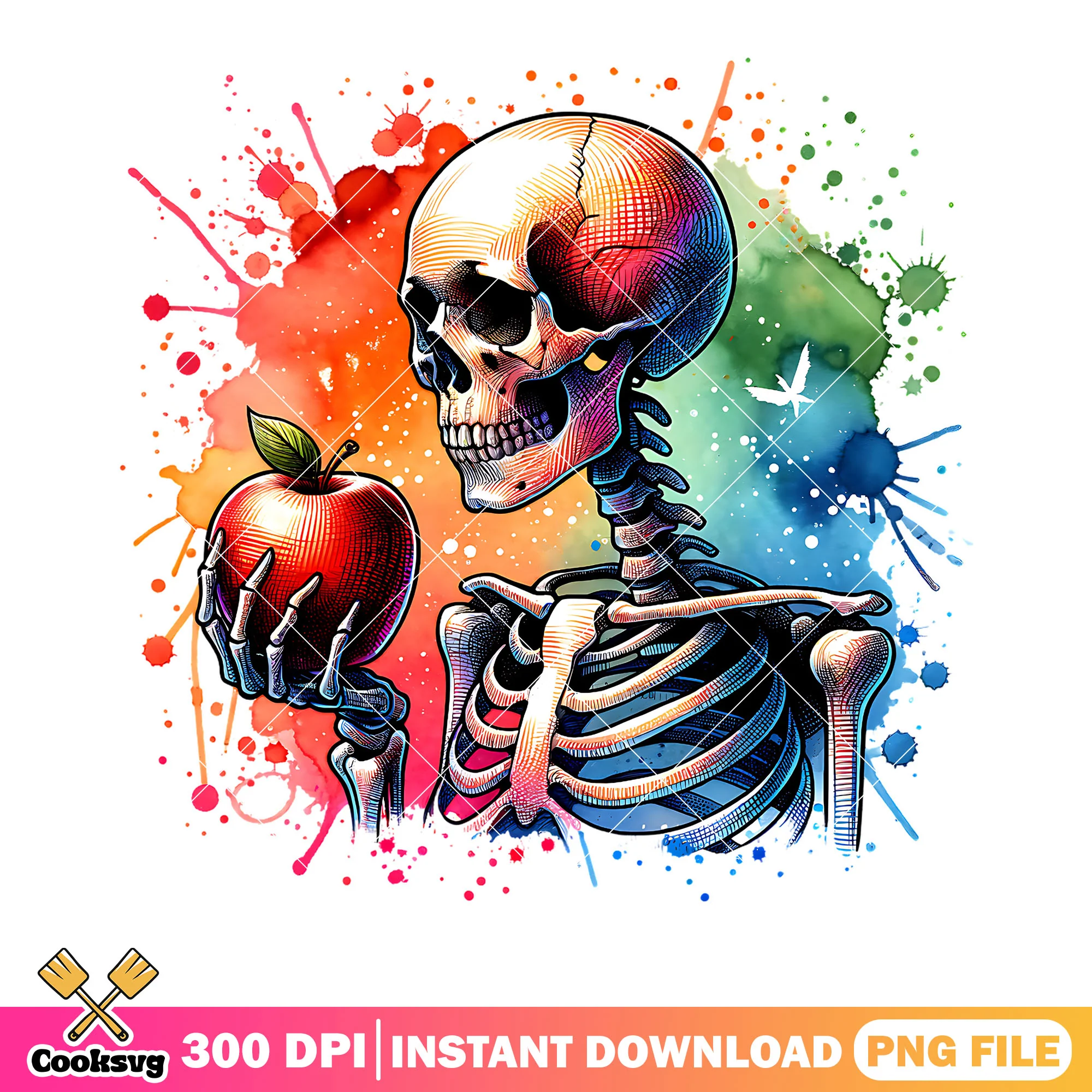 Pop art with gothic png, skeleton costume png, scary halloween png