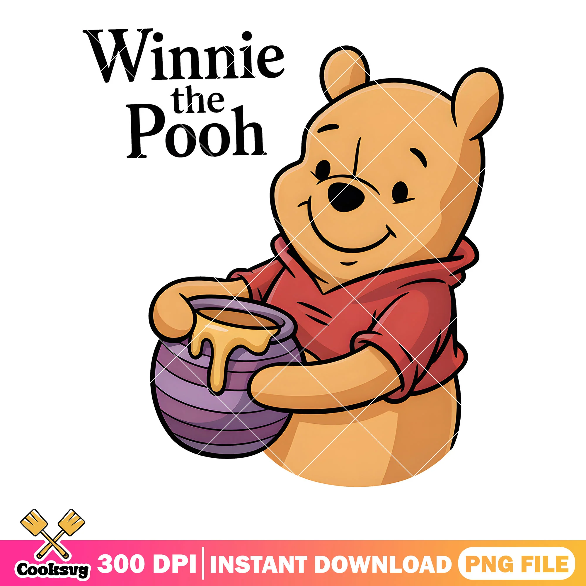 Poster honey jar pooh bear png, vintage pooh png, pooh poster png