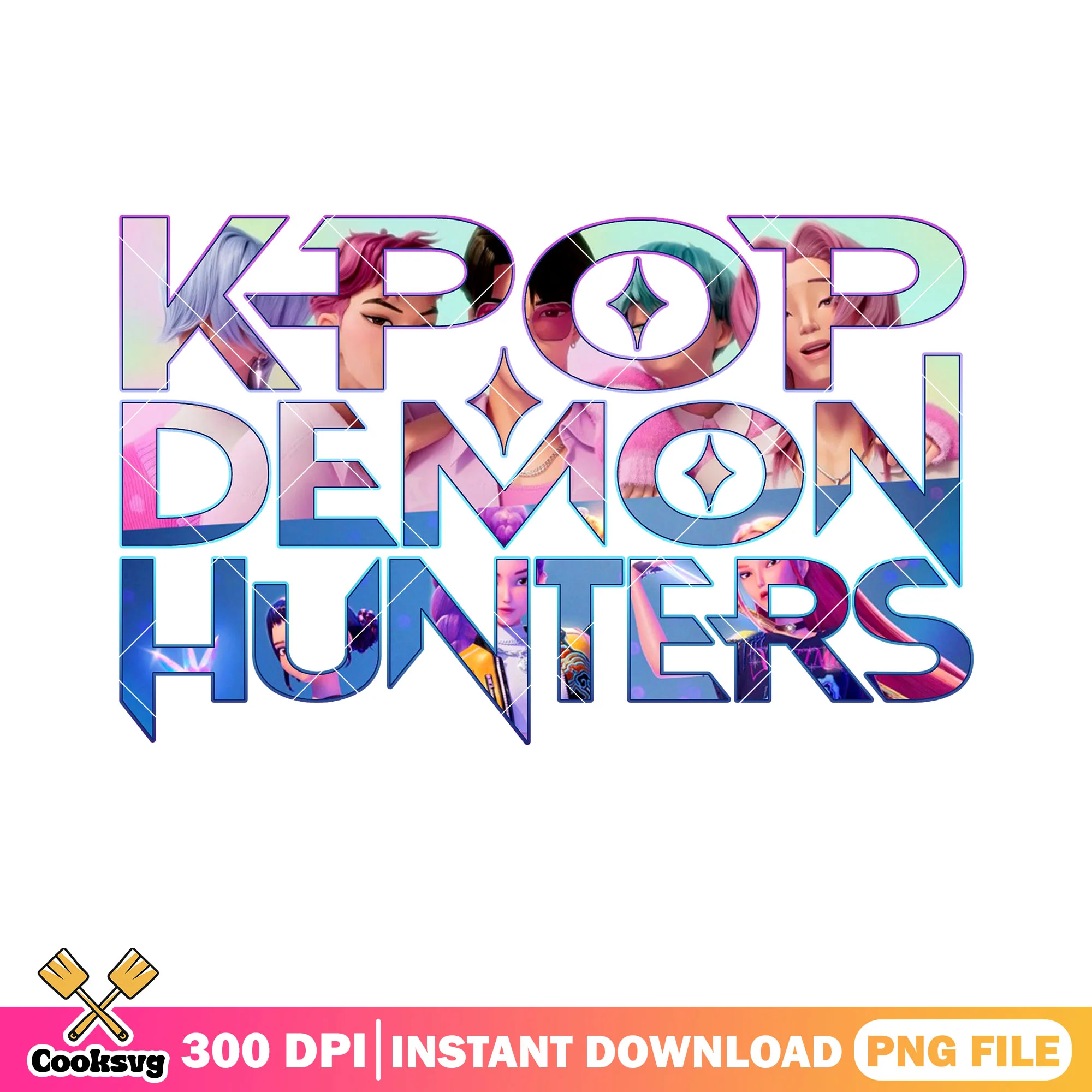 Poster kpop demon png, logo demon png, hunter character png