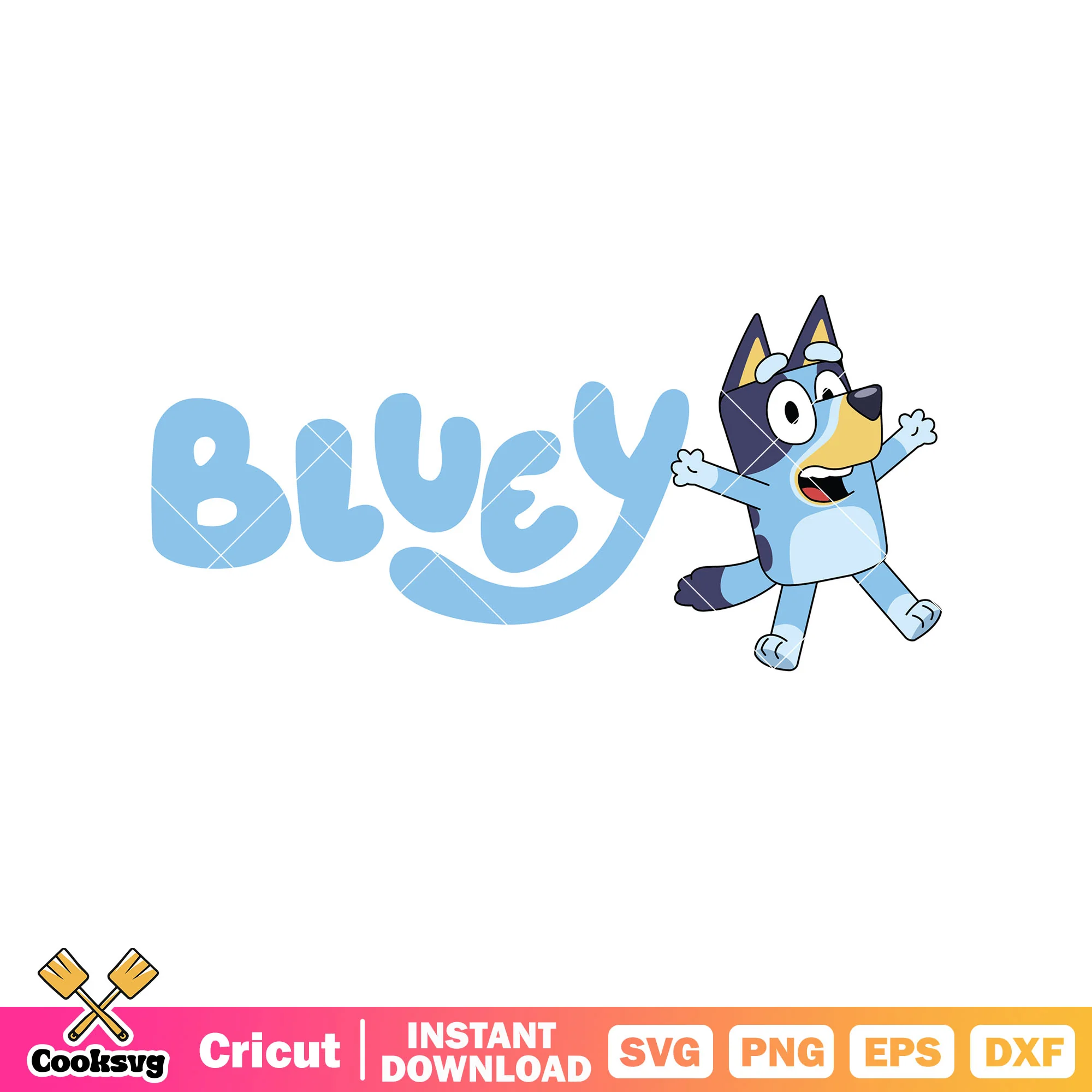 Poster logo bluey dog svg, bluey logo svg svg, character bluey svg