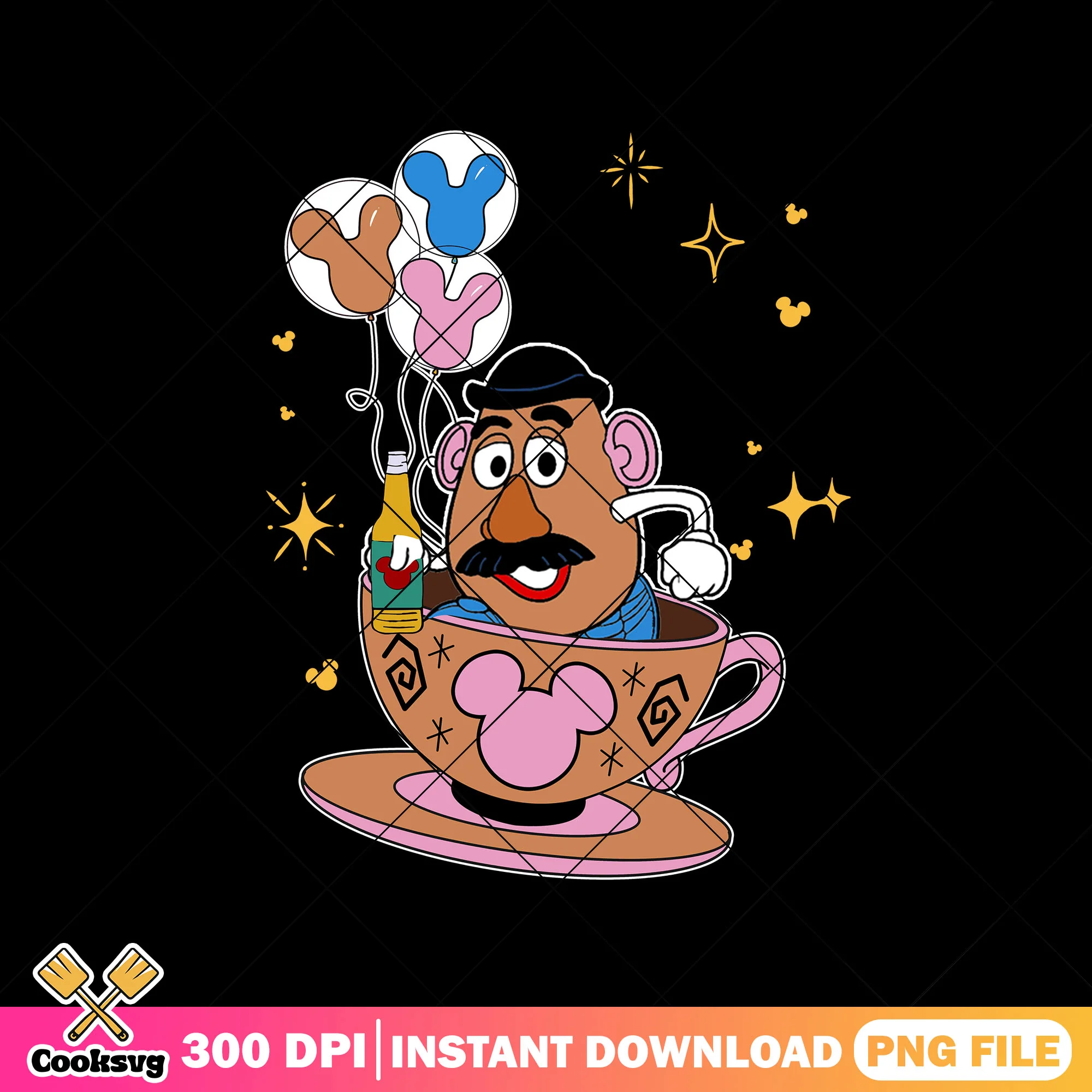 Potato head cup of tea png, mr potato head png, disney world png