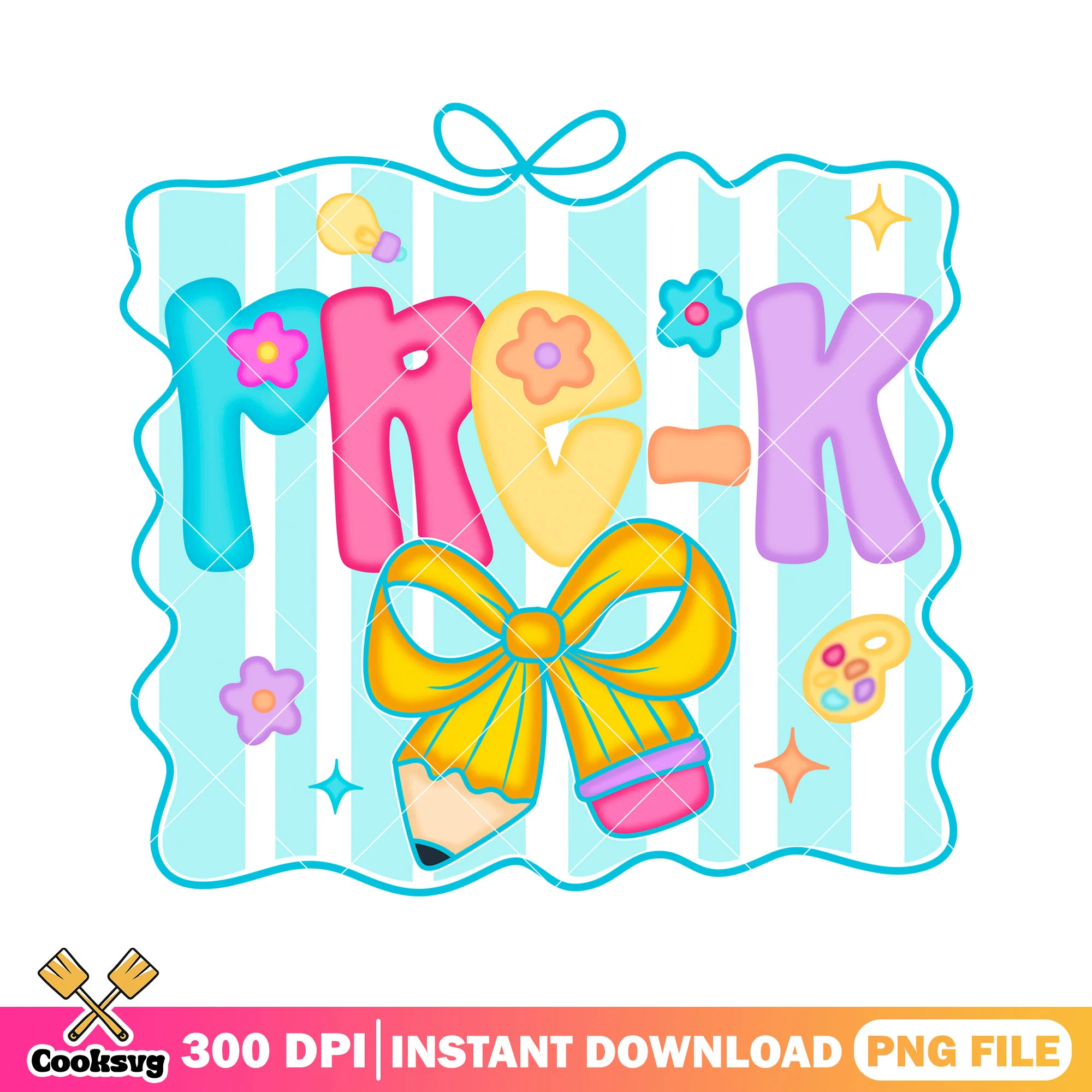 Pre-k yellow bow png, go back to school png, poster art png