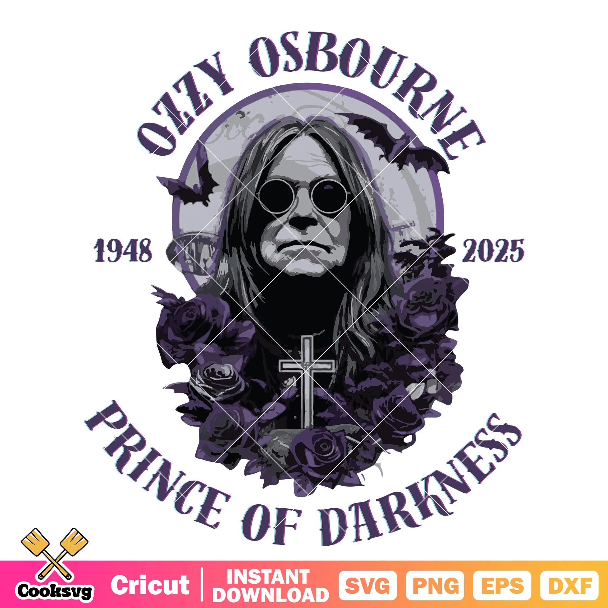 Prince of darkness ozzy svg, ozzy osbourne svg, ozzy rock and roll rebel svg