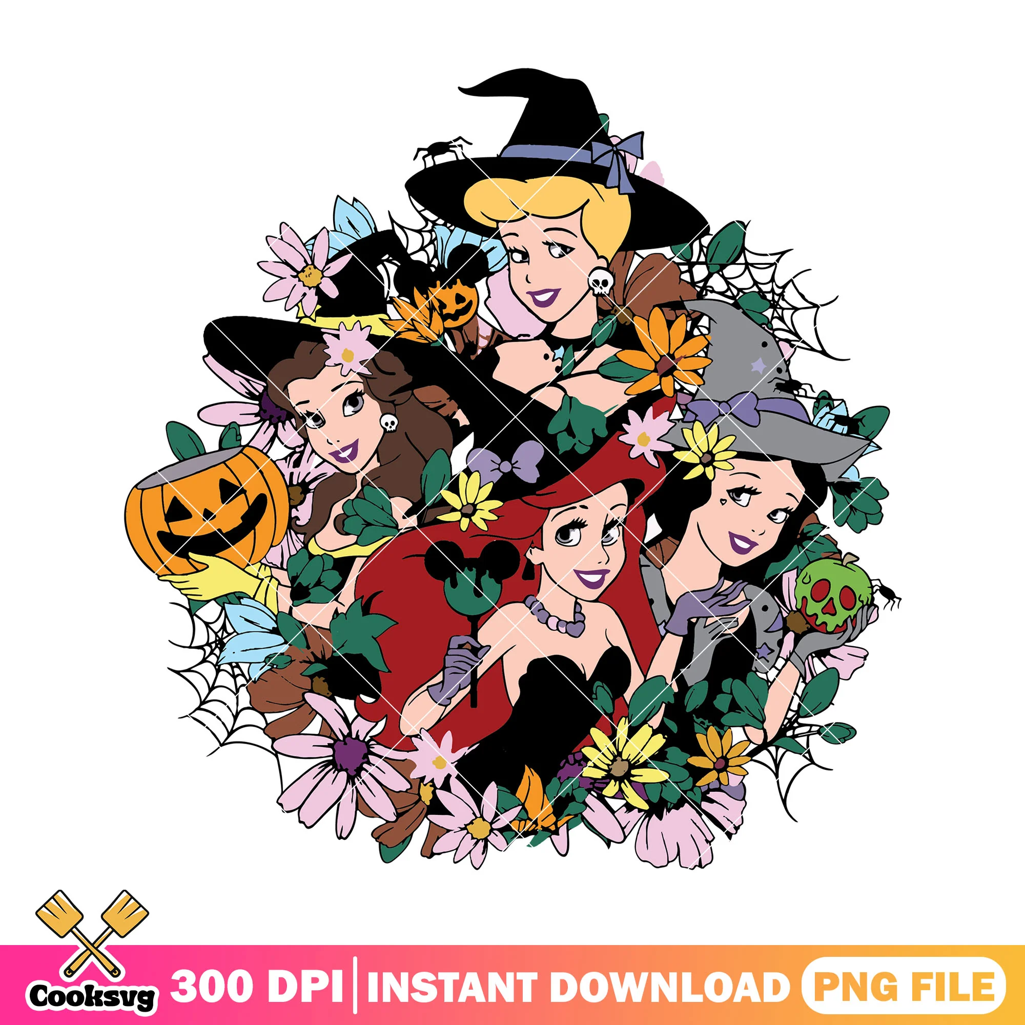 Princess and friend png, halloween movie png, disney princess png