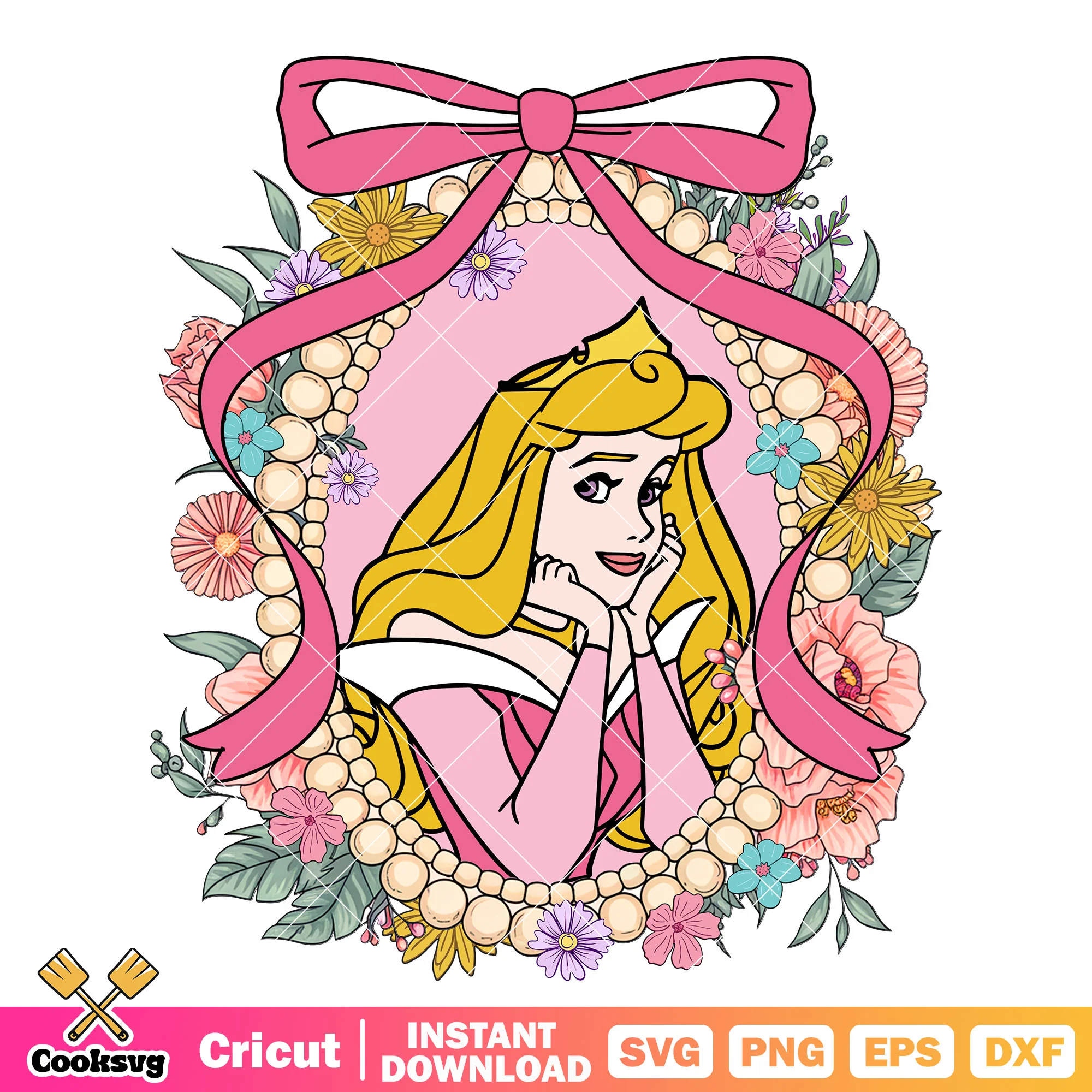 Princess Aurora bow tie mirror png, princess aurora png