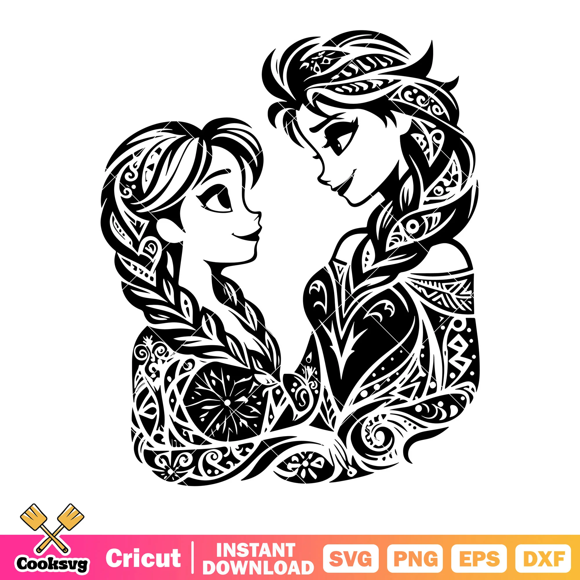 Princess Elsa frozen svg, snow flake svg, princess anna svg