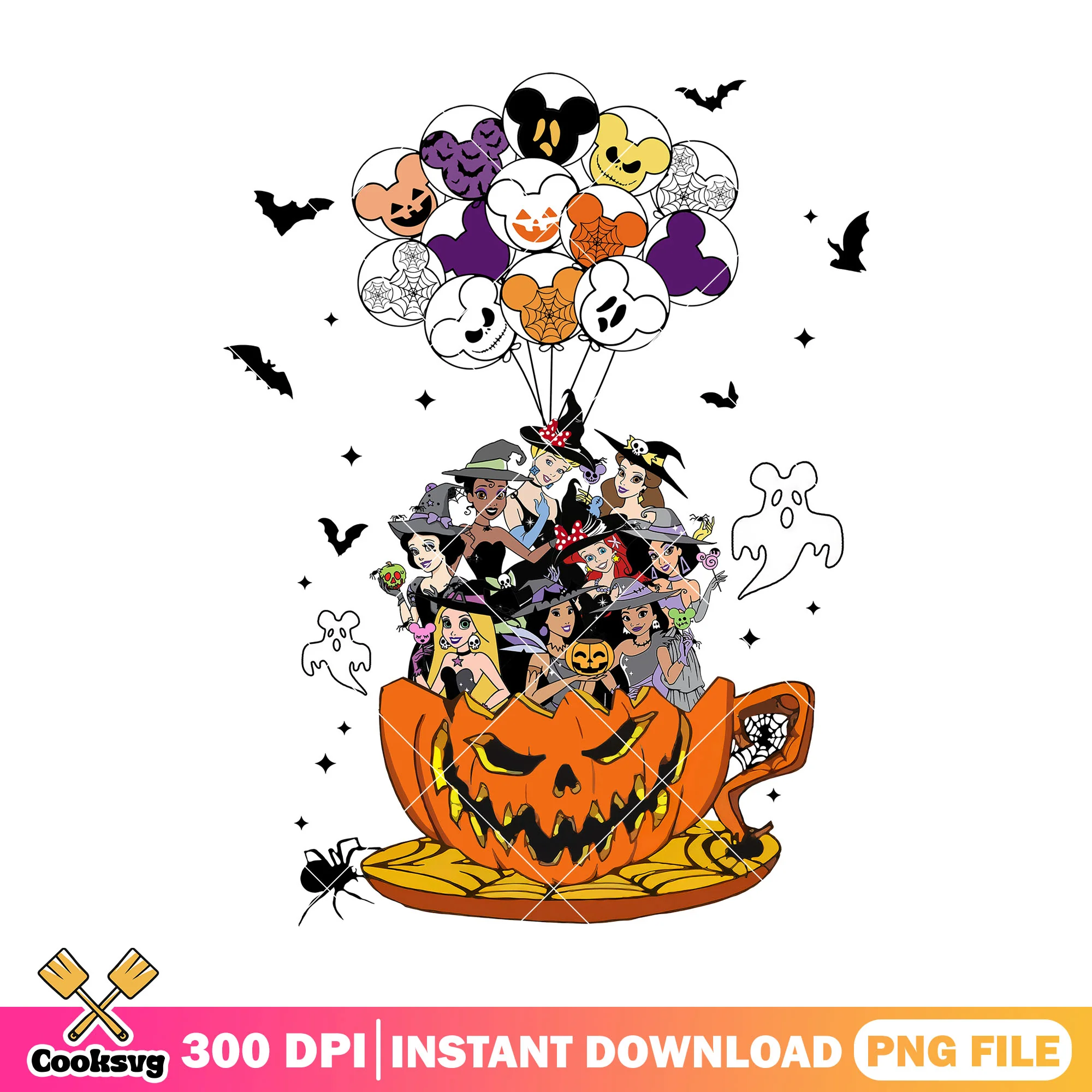 Princess pumpkin witch png, princess disney png, happy halloween png