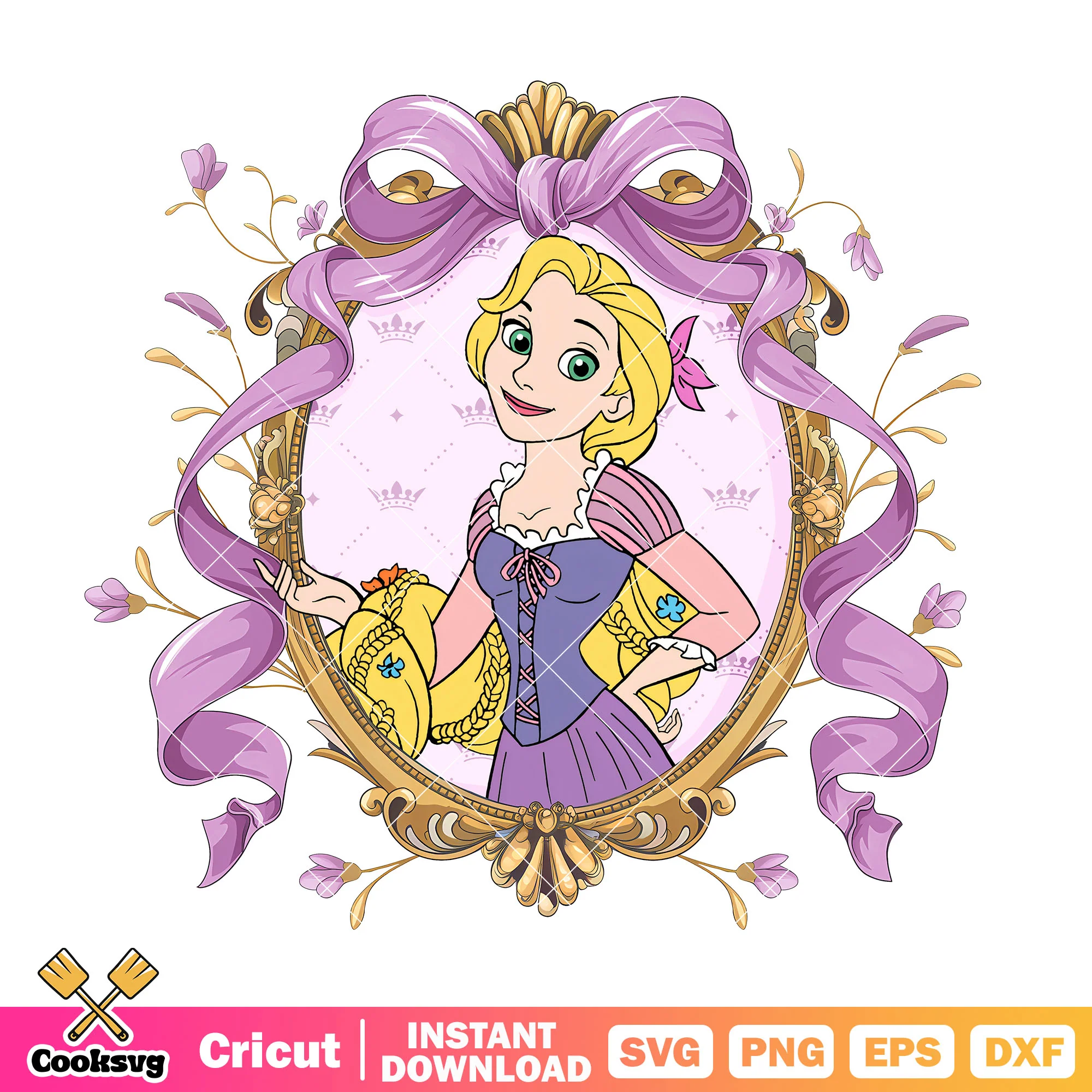 Princess rapunzel and bow tie mirror png, rapunzel princess png