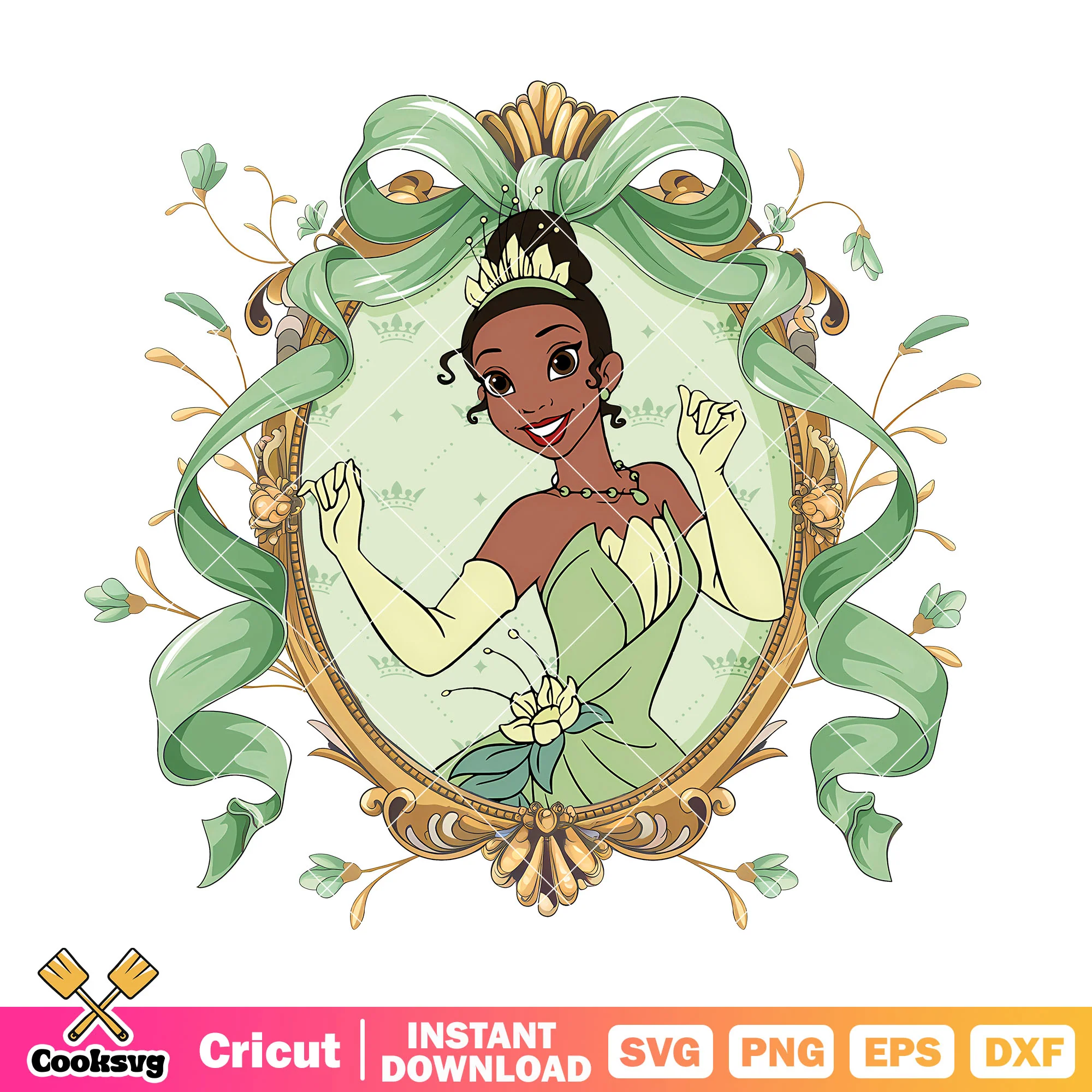 Princess tiana bow tie mirror disney png, tiana princess png