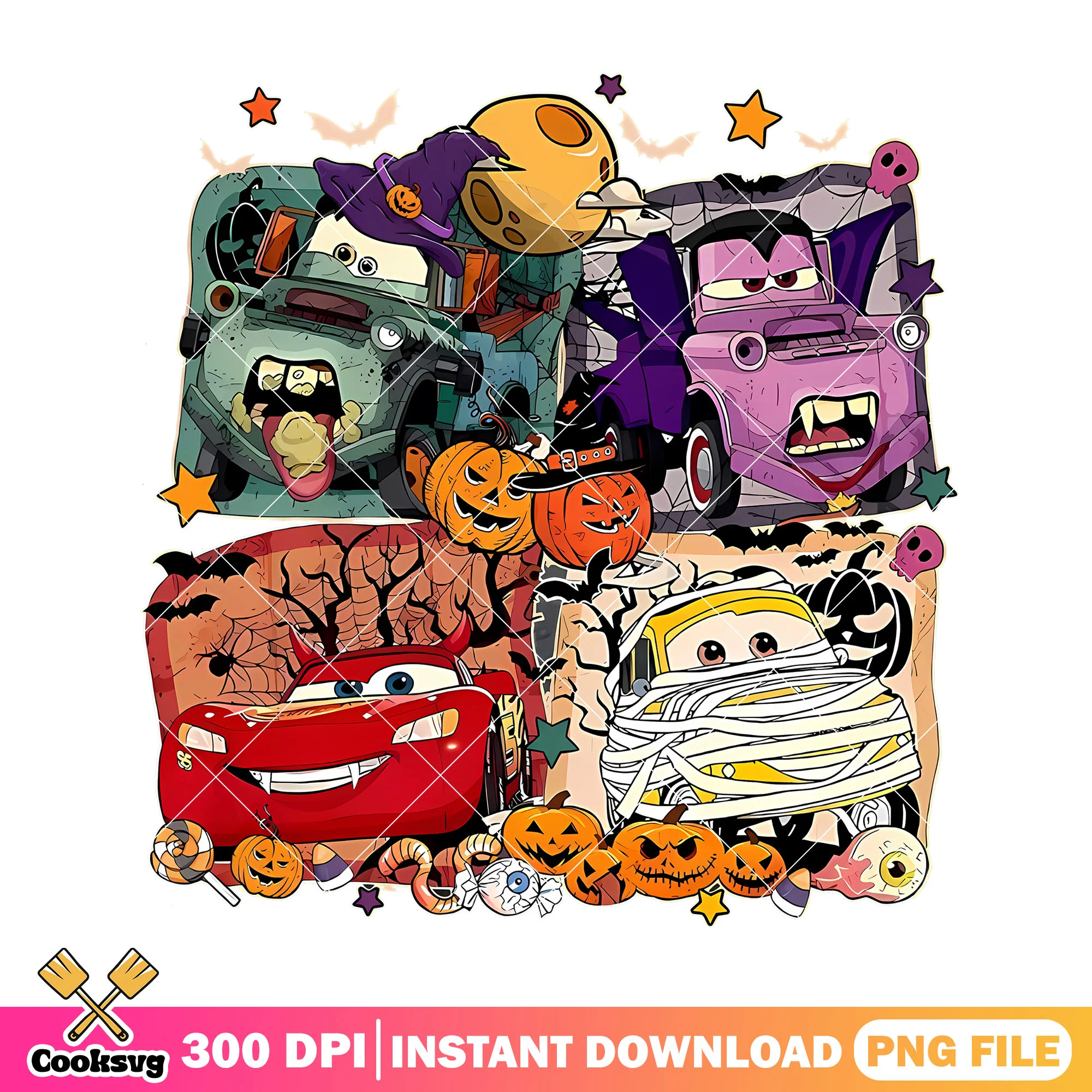 Pumpkin disney car png, mcqueen halloween png, disney pumpkin png