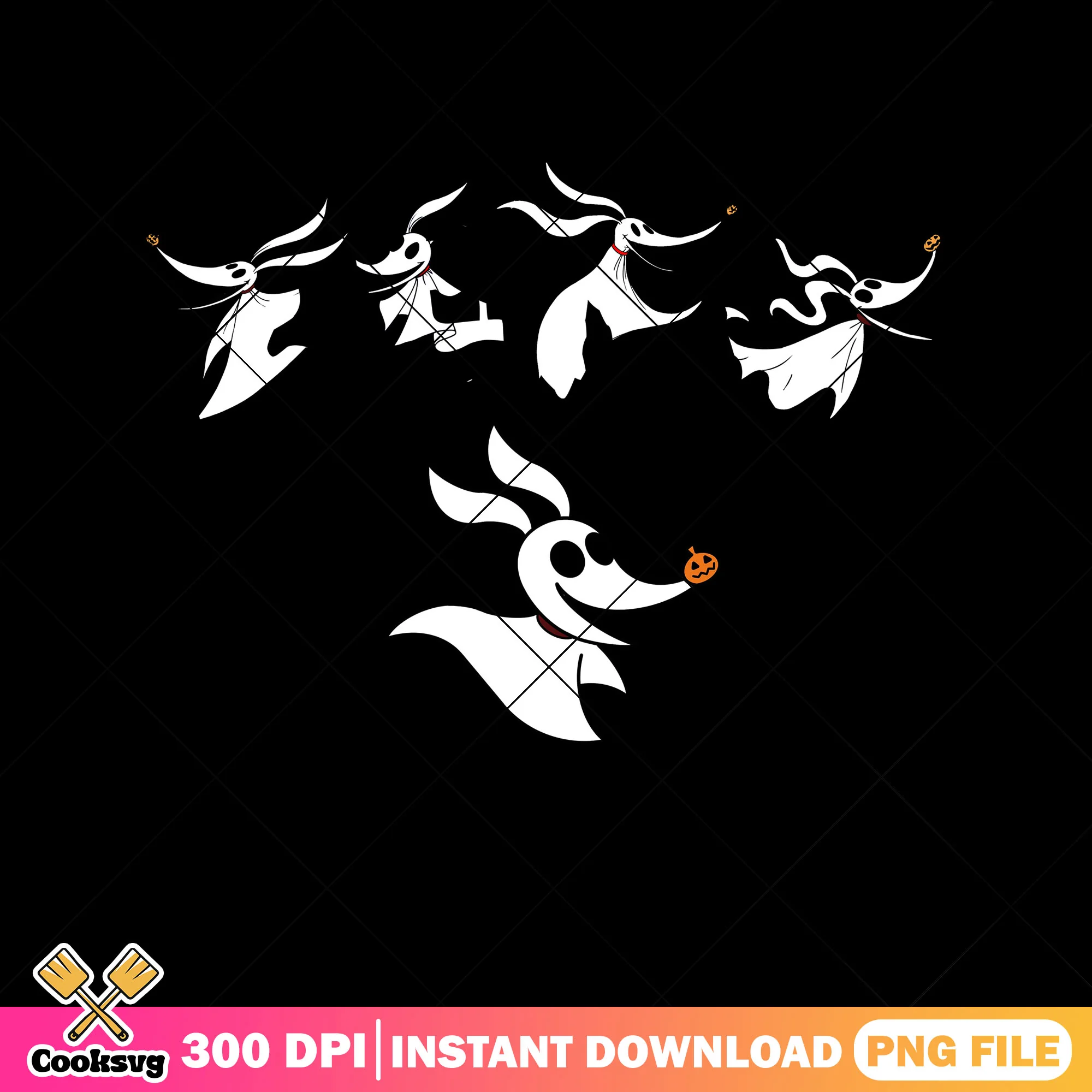 Pumpkin ghost pup zero png, zero disney png, halloween cartoon png