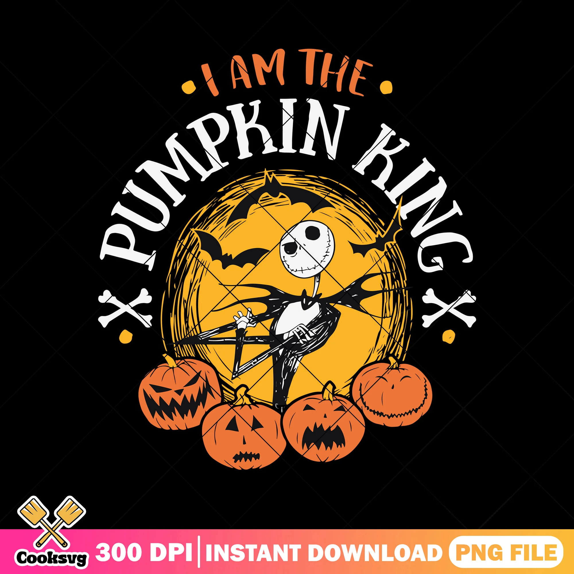 Pumpkin king design png, halloween horror png, disney movies png