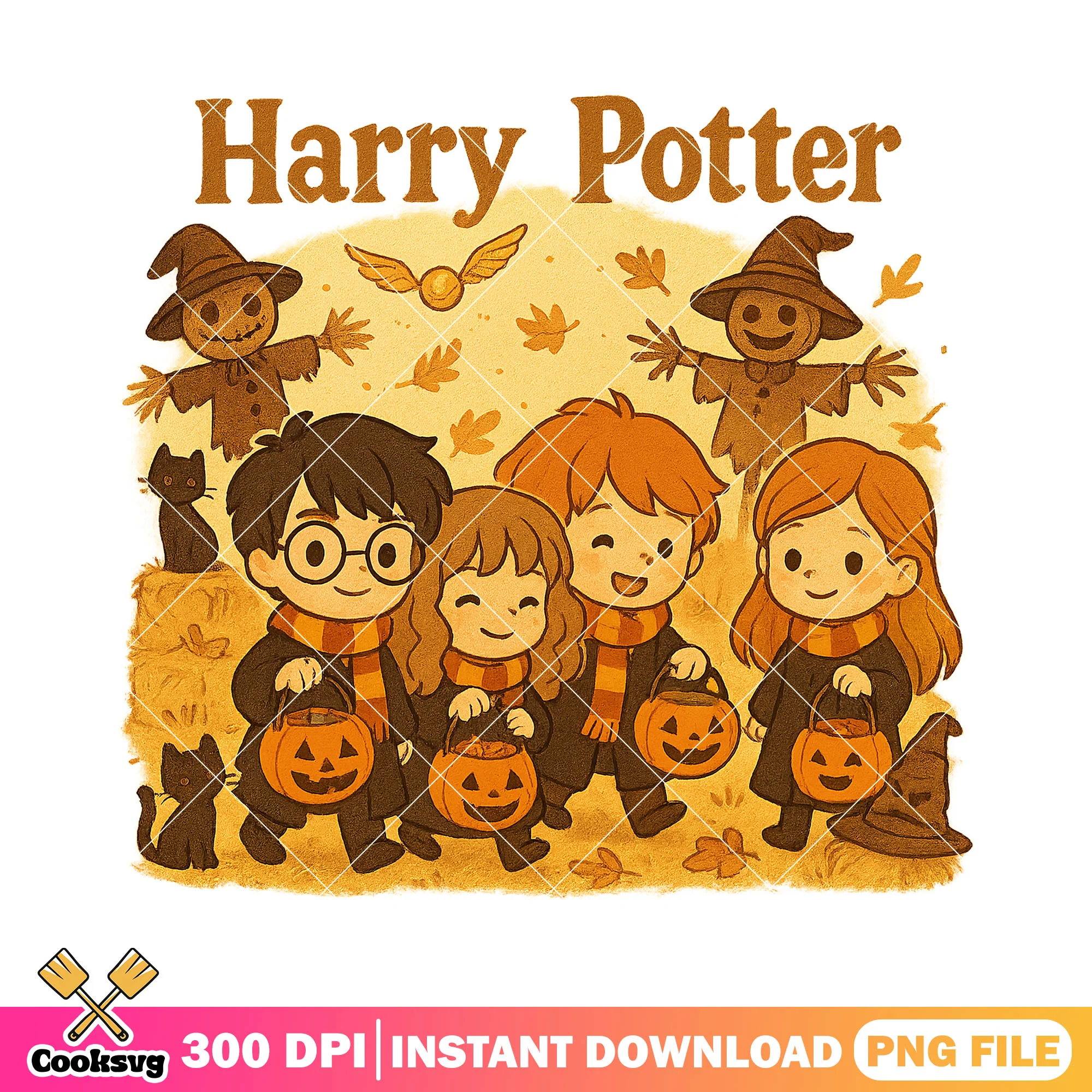 Pumpkin witch harry potter png, happy halloween png, scary movies png
