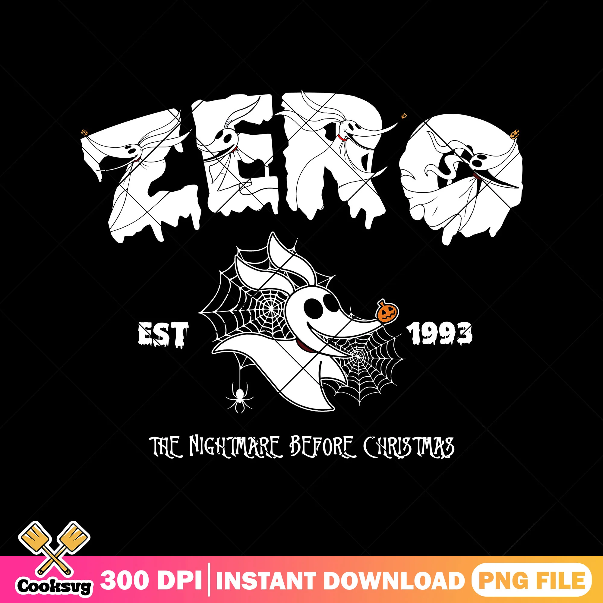 Pumpkin zero dog png, nightmare before christmas png, halloween fun png