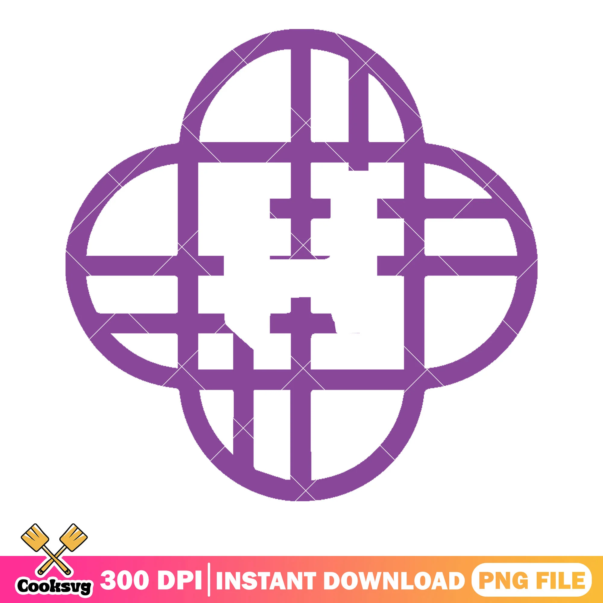 Purple aesthetic logo decal png, minimalist kpop png, letter logo png