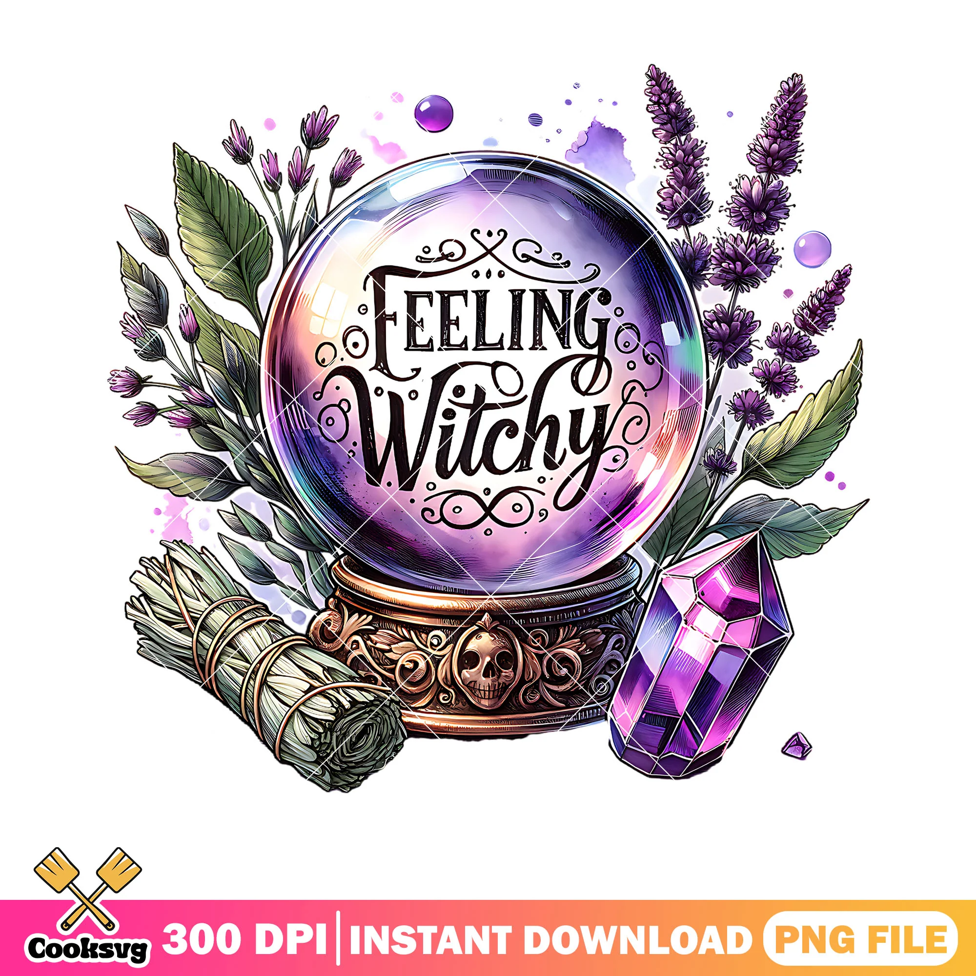 Purple crystal ball png, feeliing witchy png, halloween scary png