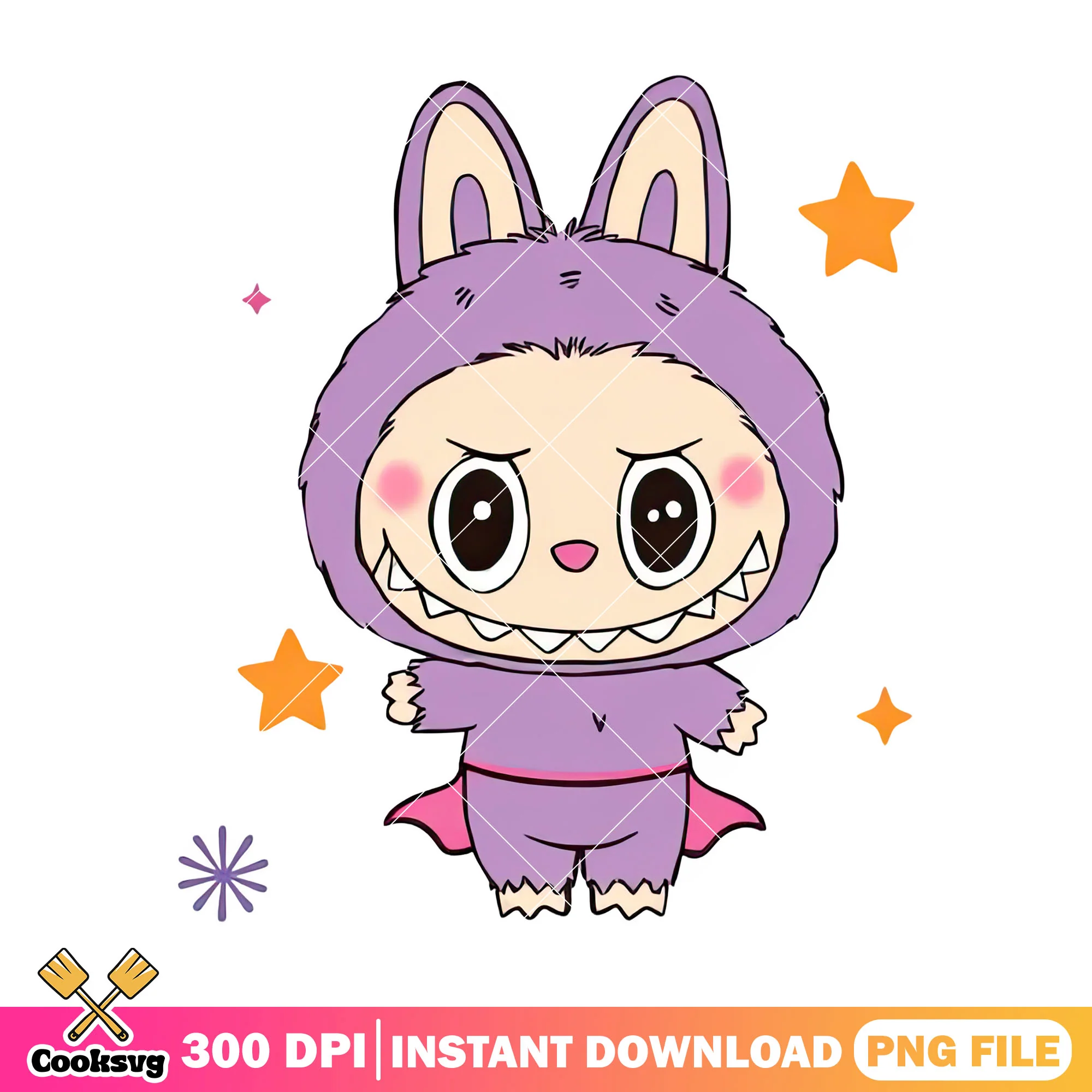 Purple labubu monster png, baby labubu png, labubu art png