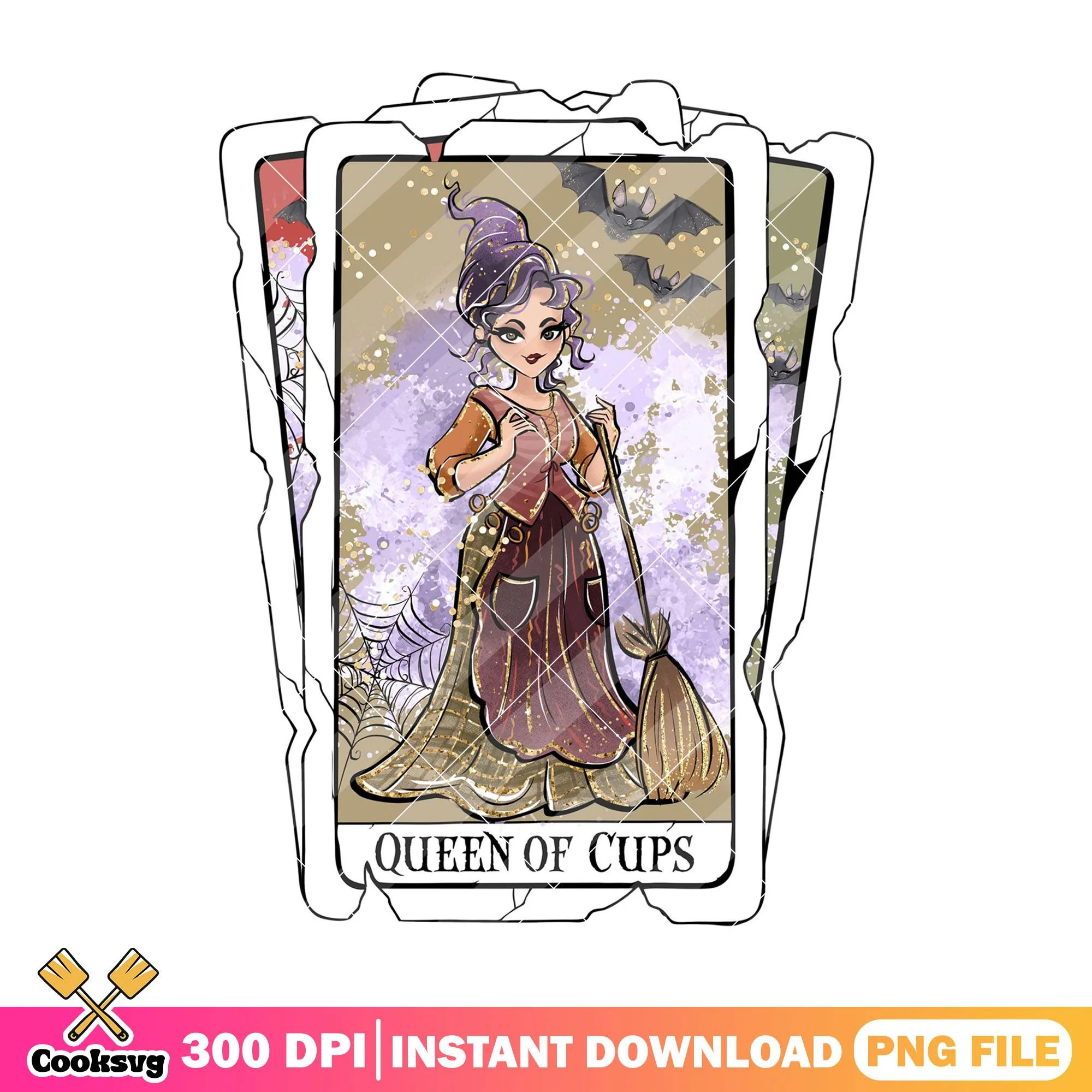 Queen of cups png, hocus pocus book png, happy halloween png