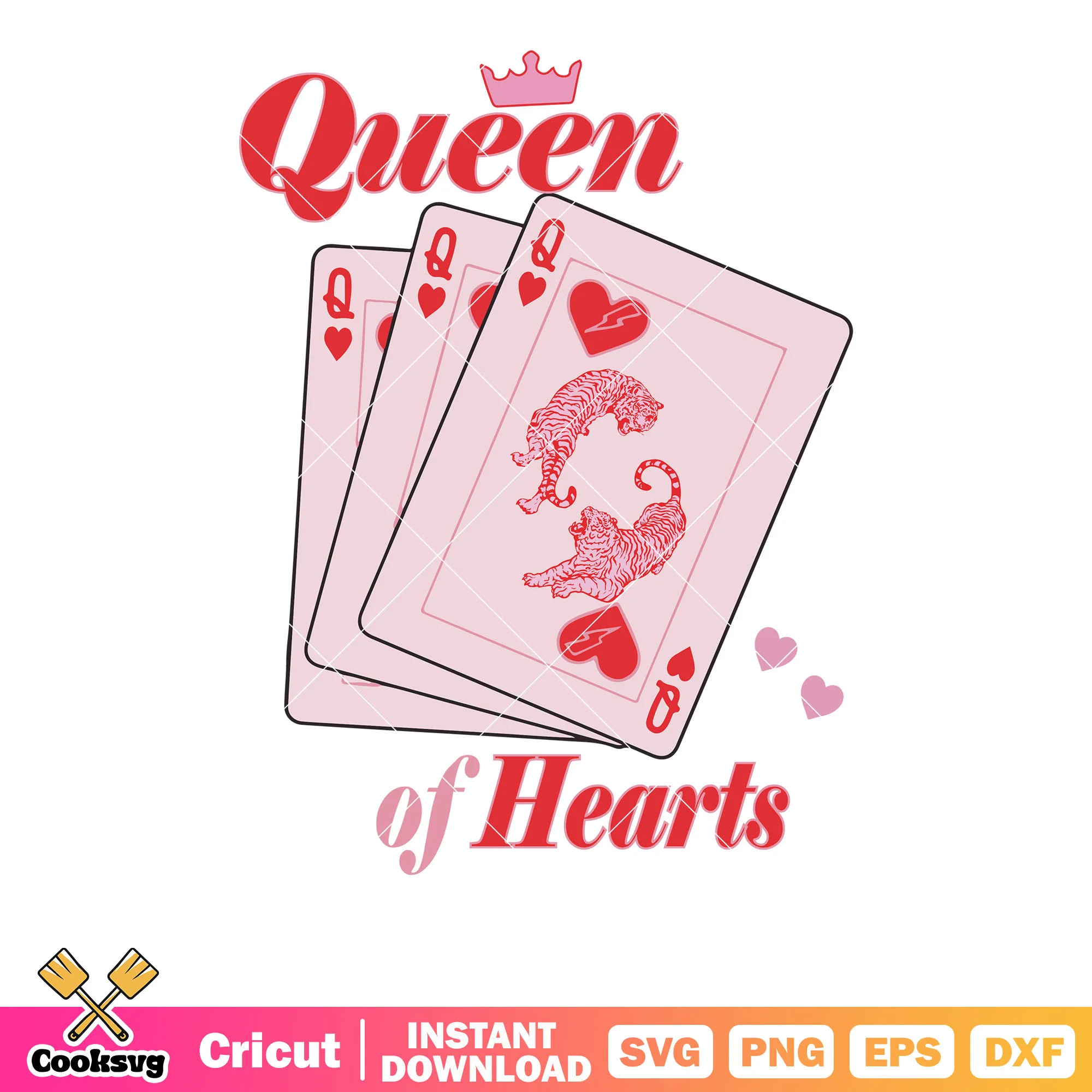 Queen of heart deck valentine svg, queen valentina svg