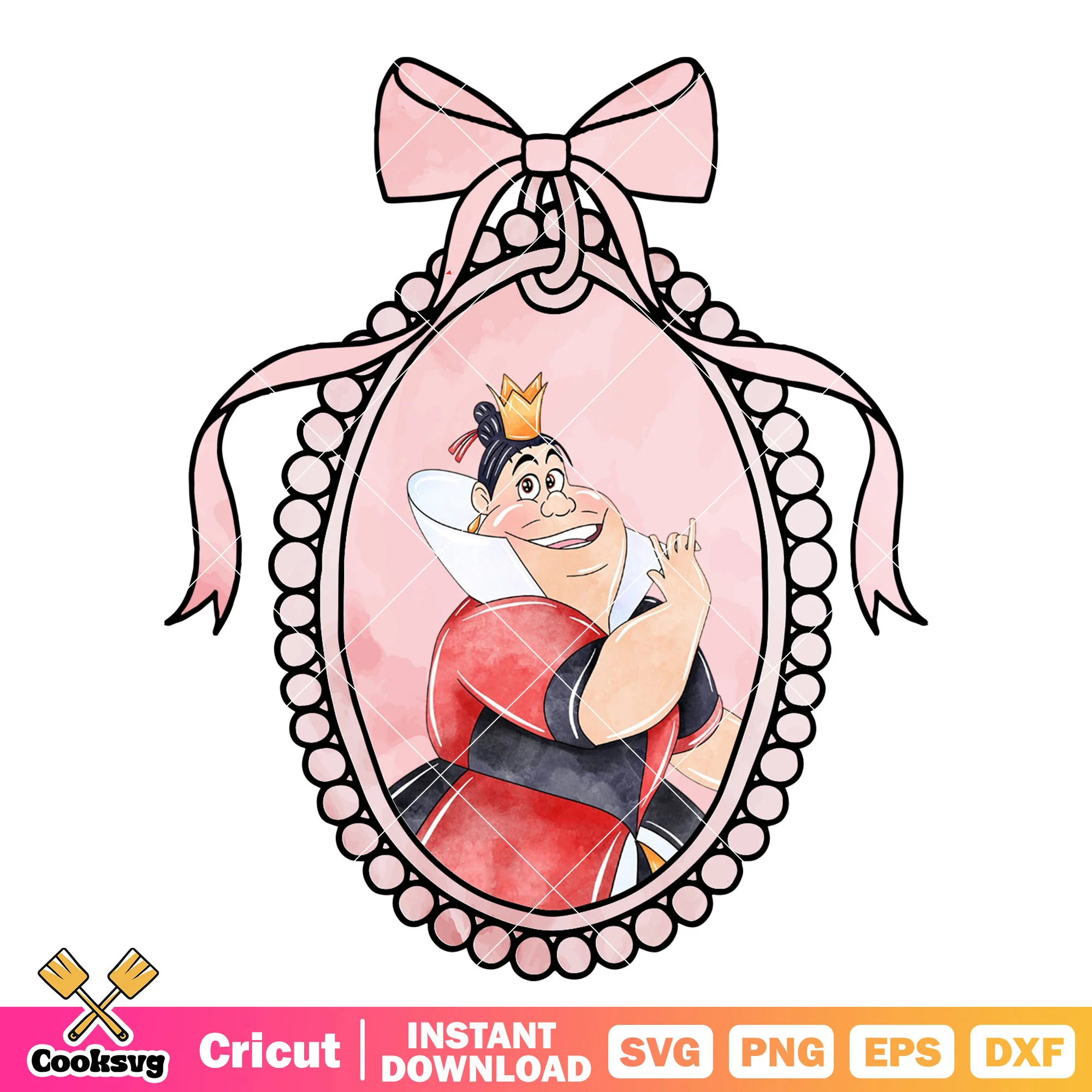Queen of hearts disney bow tie mirror png, queen of hearts png