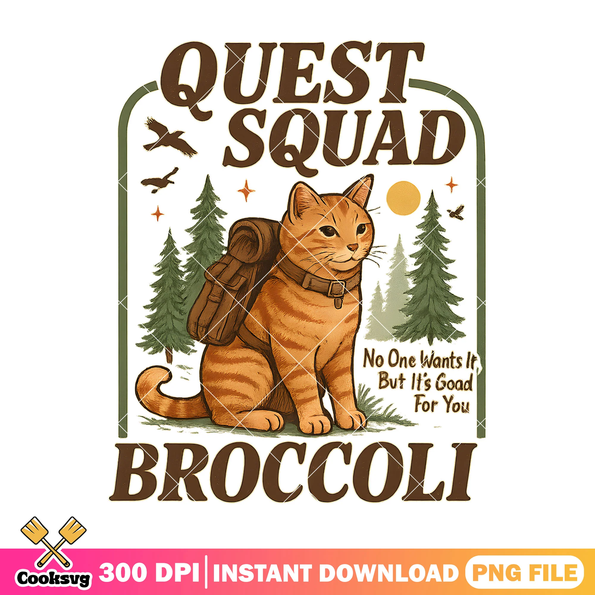 Quest squad brocoli cat png, quest squad broccoli png, cute cat png