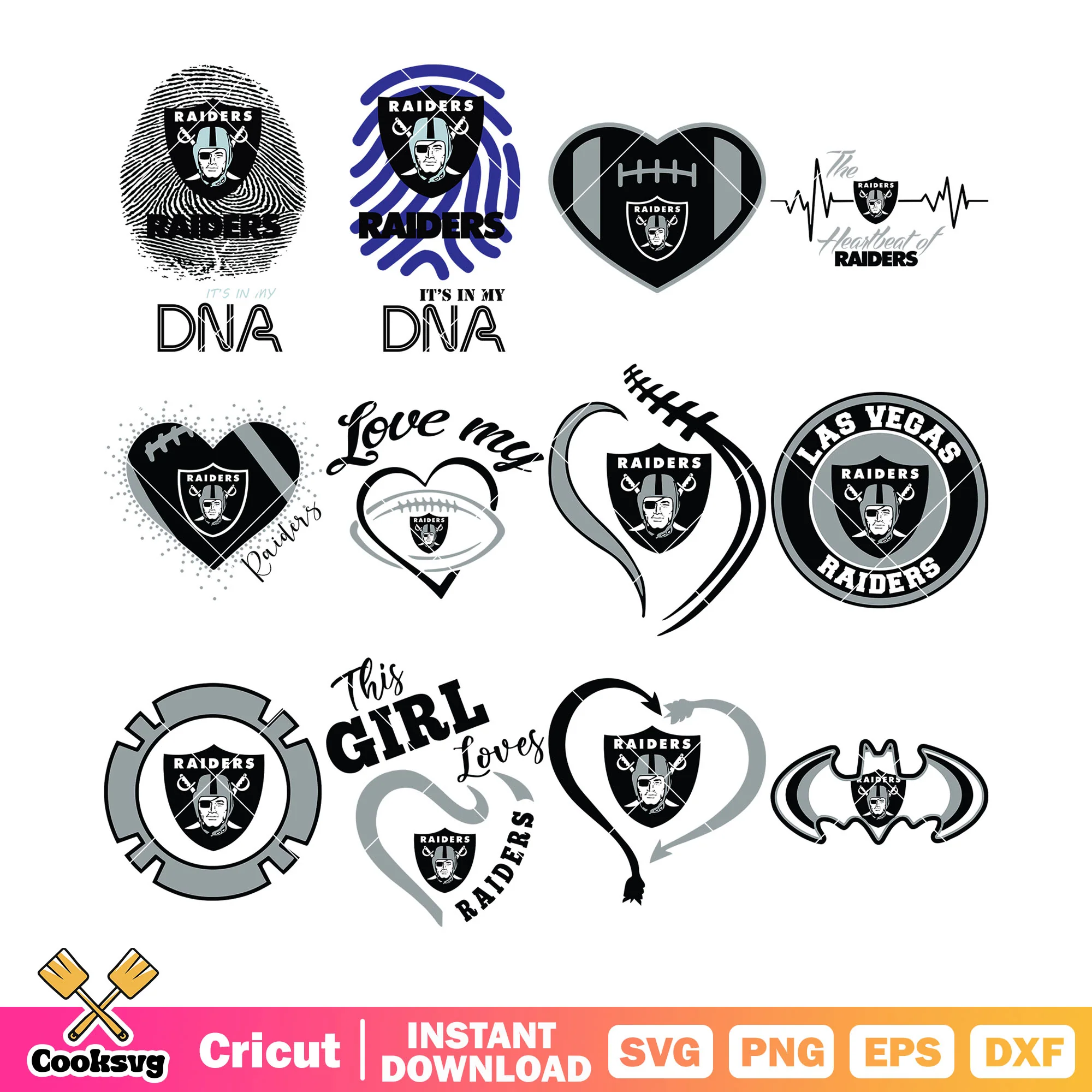 Raider its in dna bundle svg, fingerprint svg, Nfl football teams svg