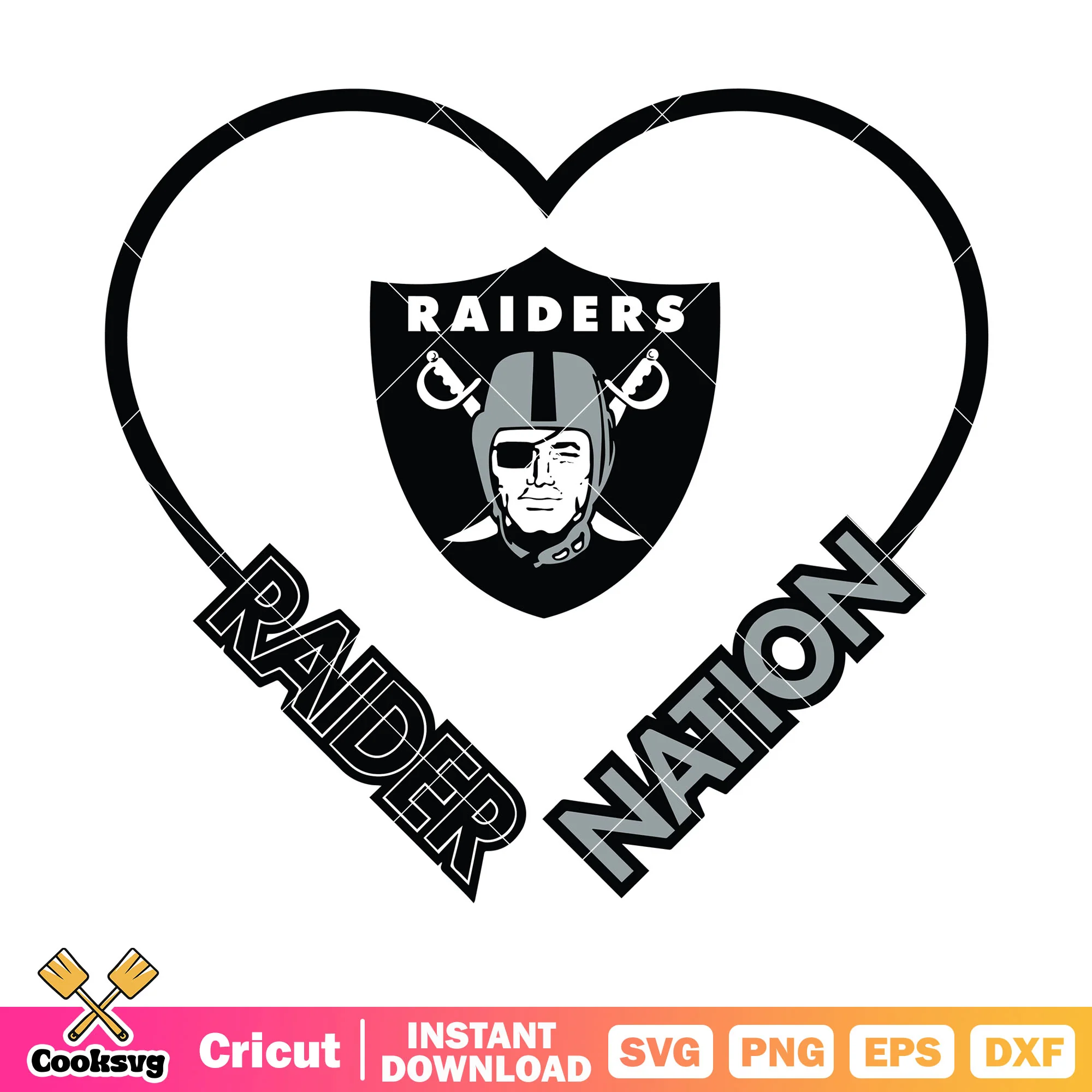 Raider nation love svg, oakland raiders svg, oakland svg