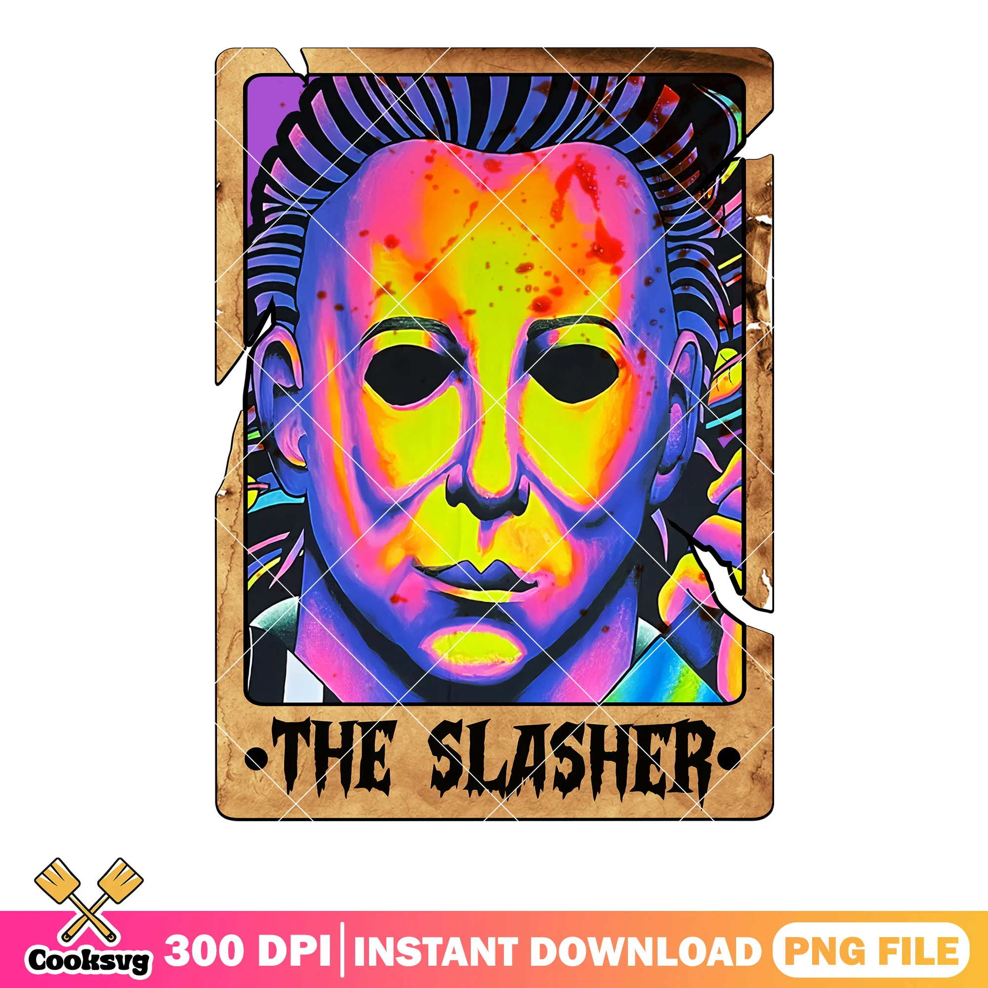 Rainbow The slasher png, michael myers png, spooky halloween png