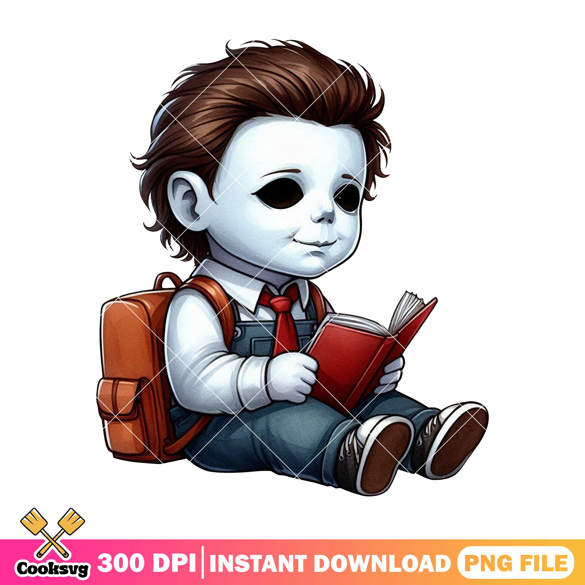 Reading book michael myers png, red book png, going back to school png