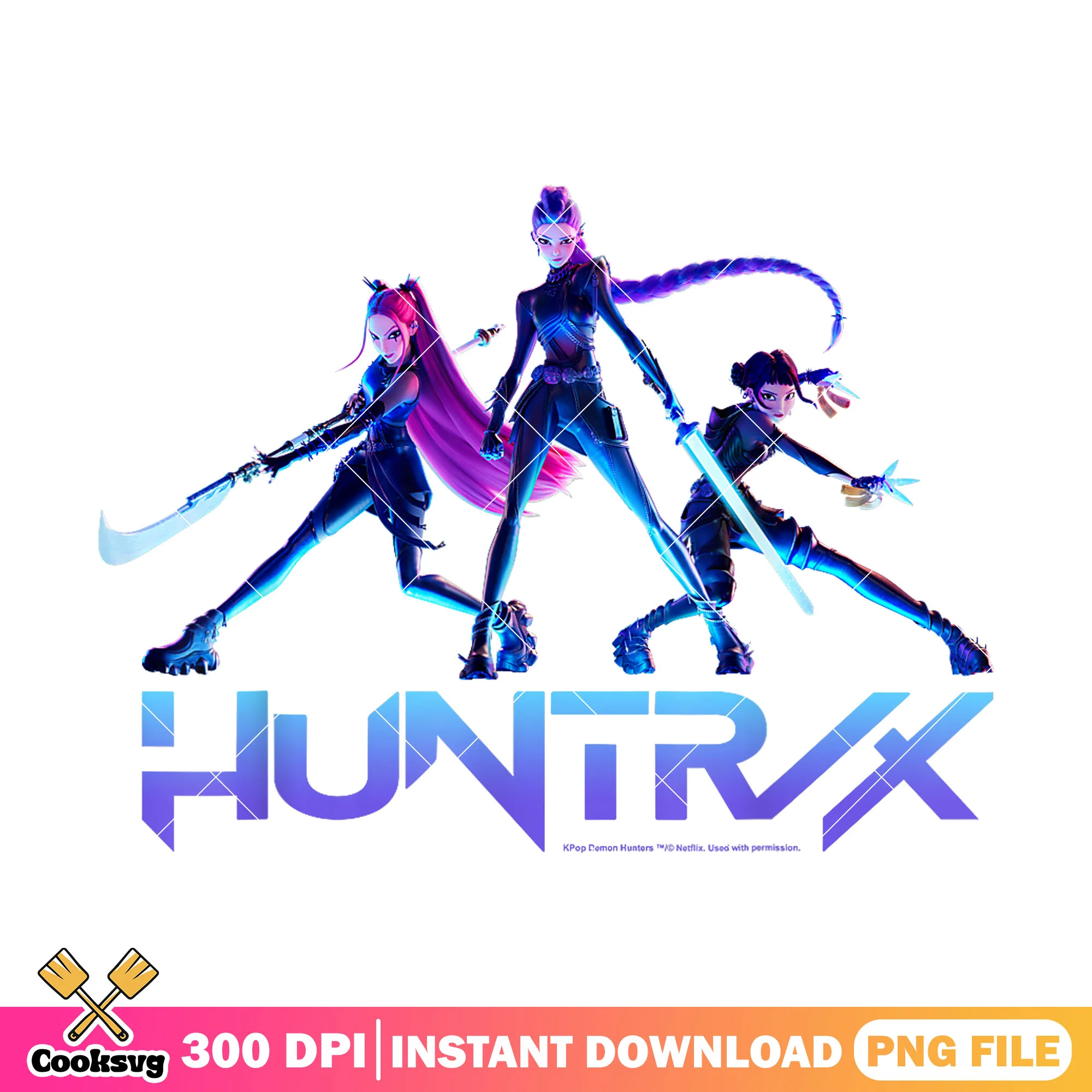 Ready for battle girl png, huntrix band png, kpop hunters png