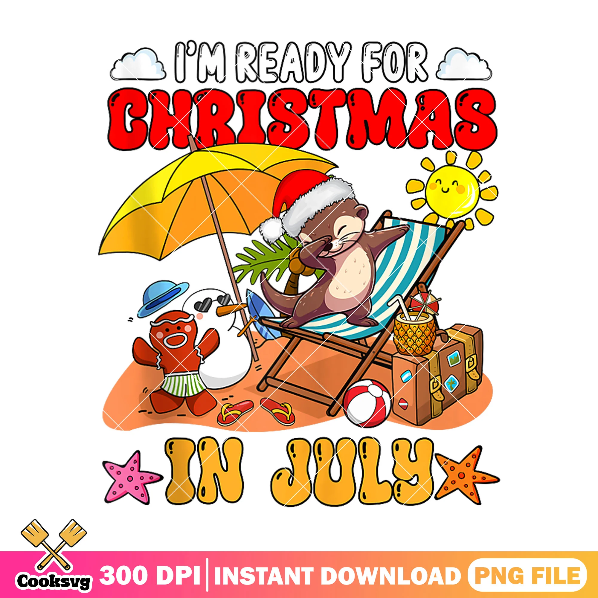 Ready for christmas in july png, christmas in july png, summer christmas png