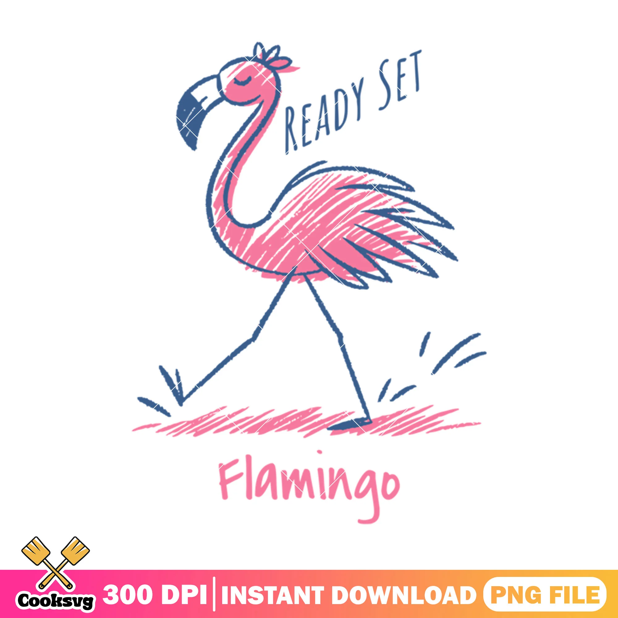 Ready set with flamingo png, summer flamingo png, summer time png