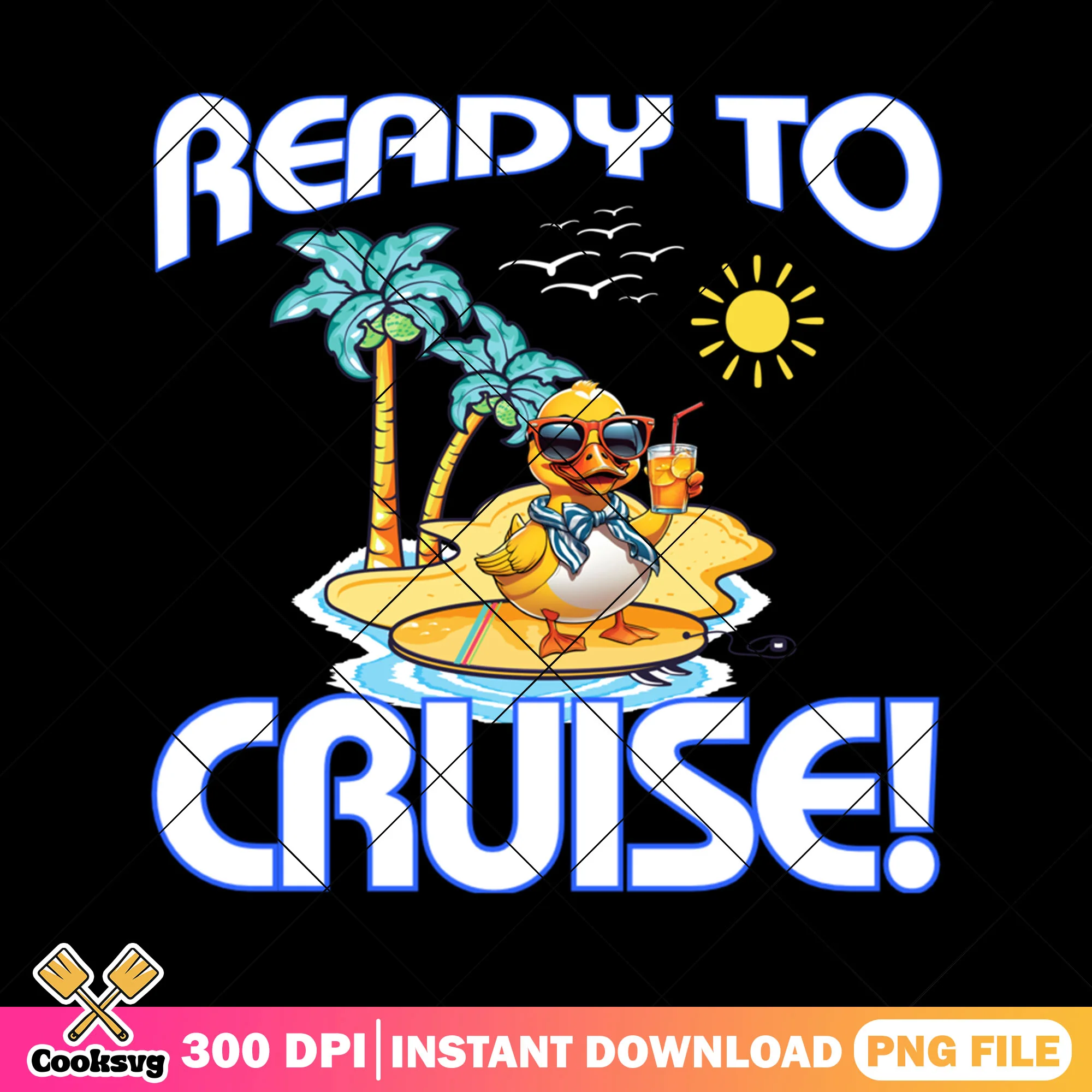 Ready to cruise summer png, summer cruises png, summer duck png