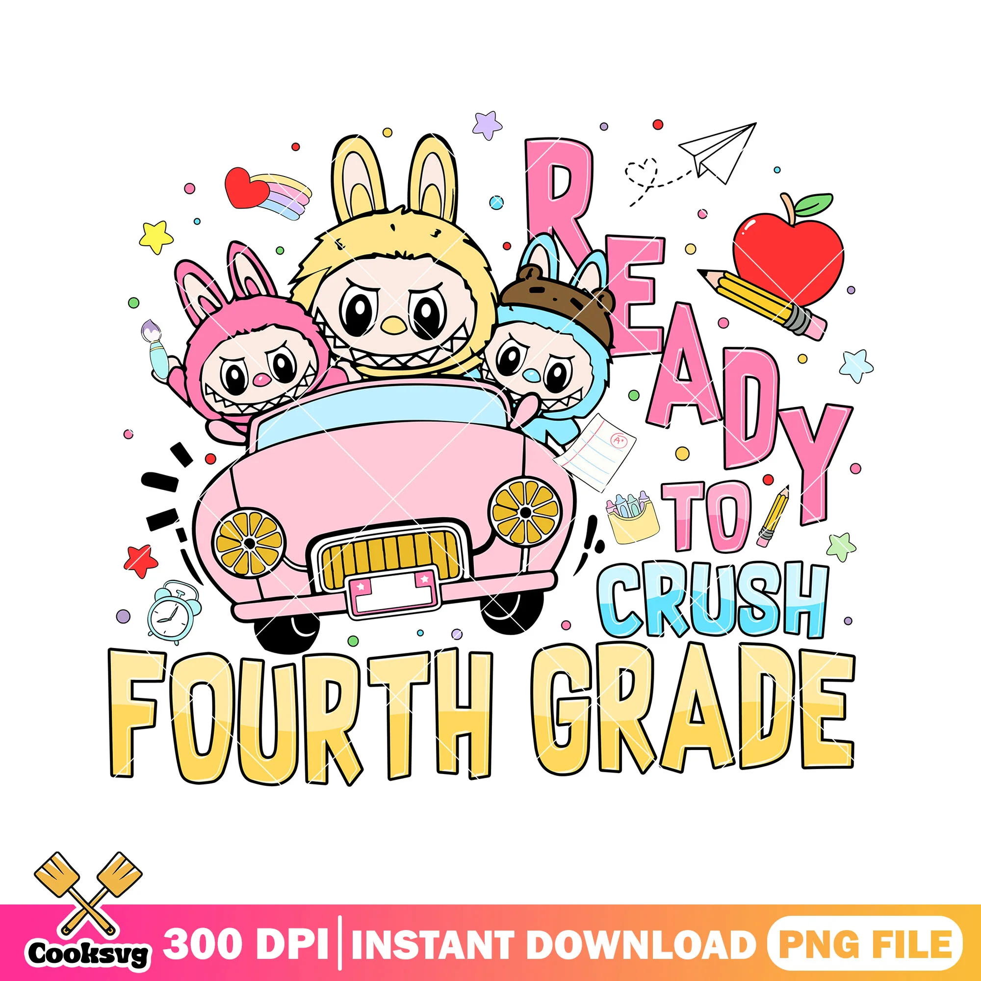 Ready to crush fourth grade labubu png, labubu friends png, labubu art png