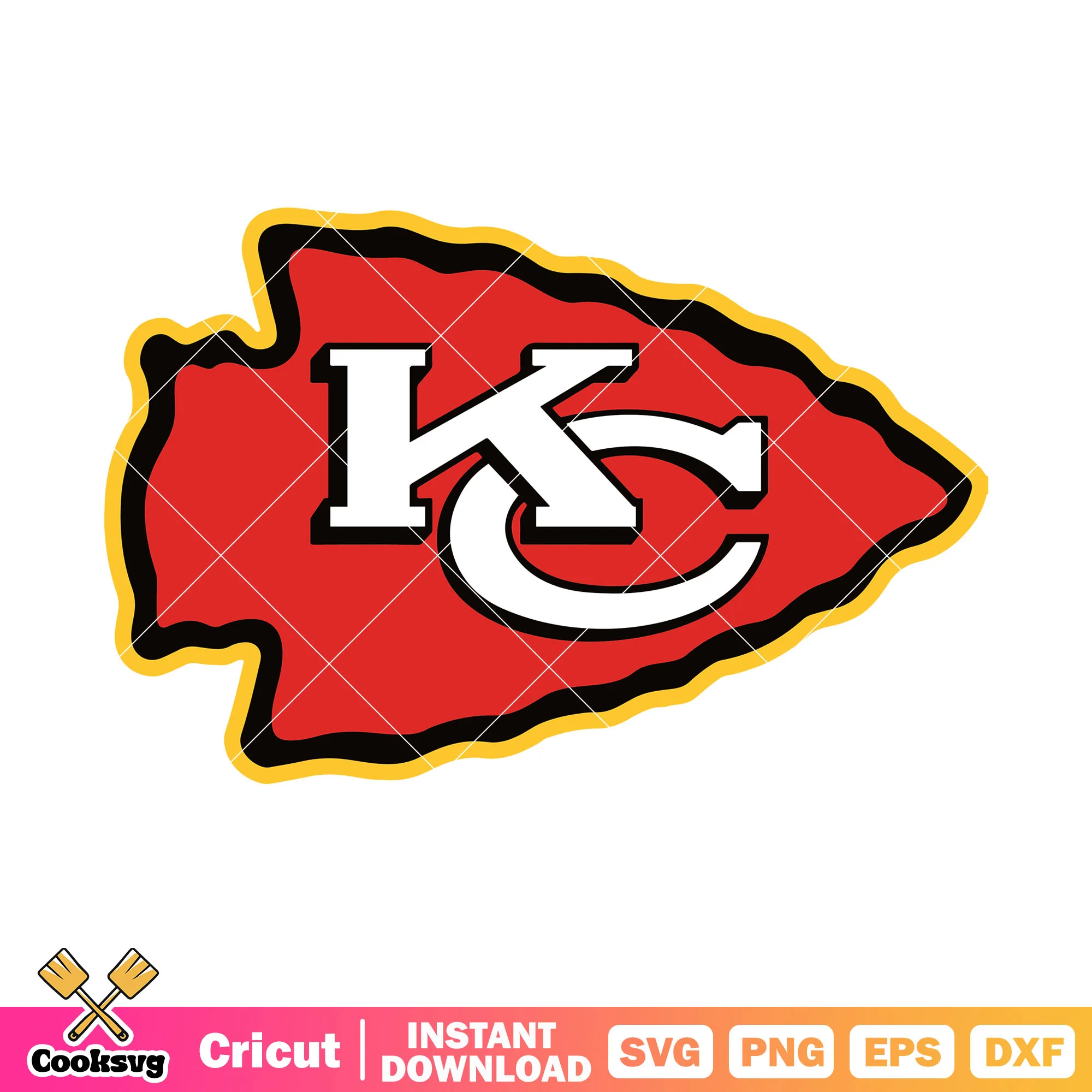 Red arrowhead kansas city svg, kc chiefs svg, nfl football svg
