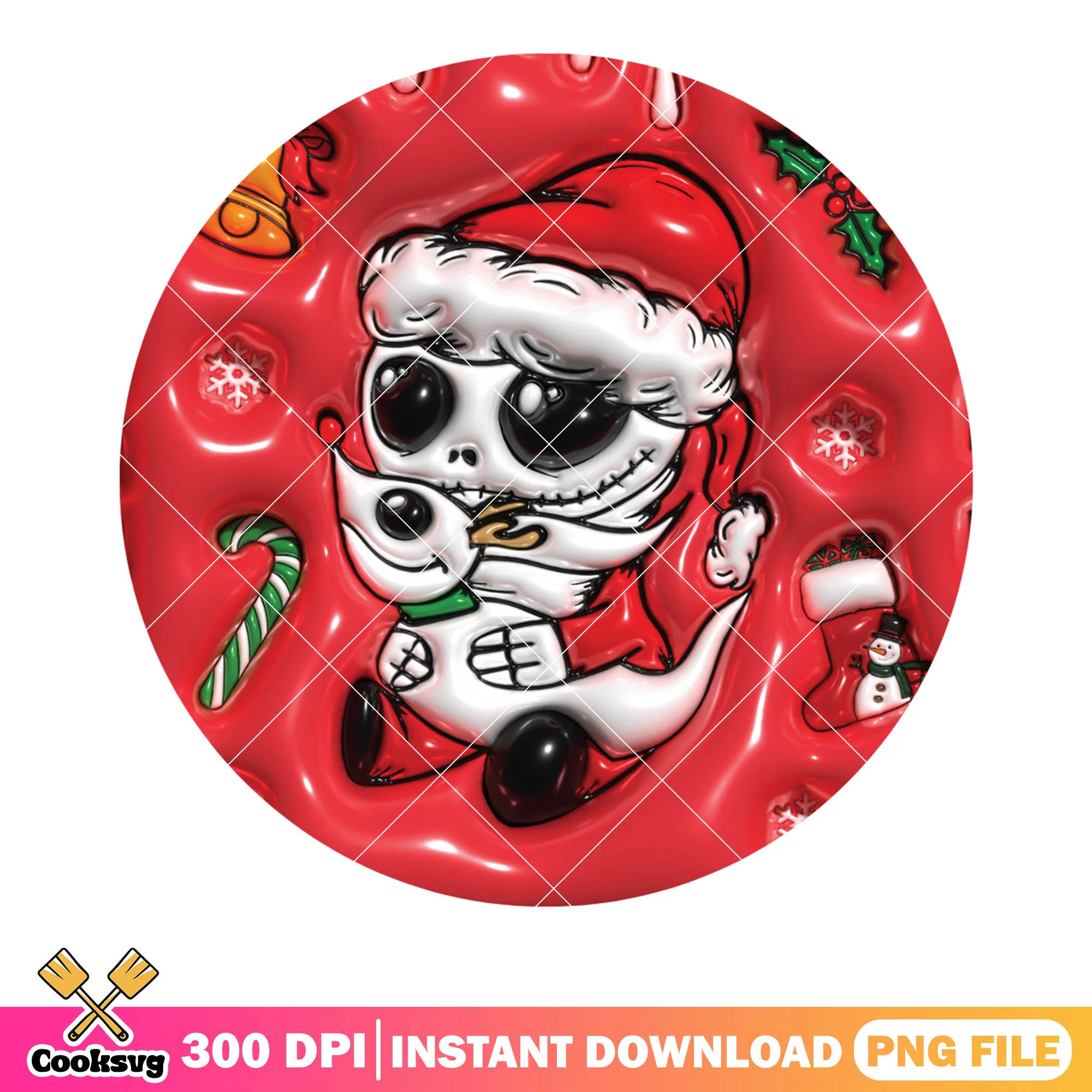 Red cookie and the monster png, santa costume png, jack skelington png