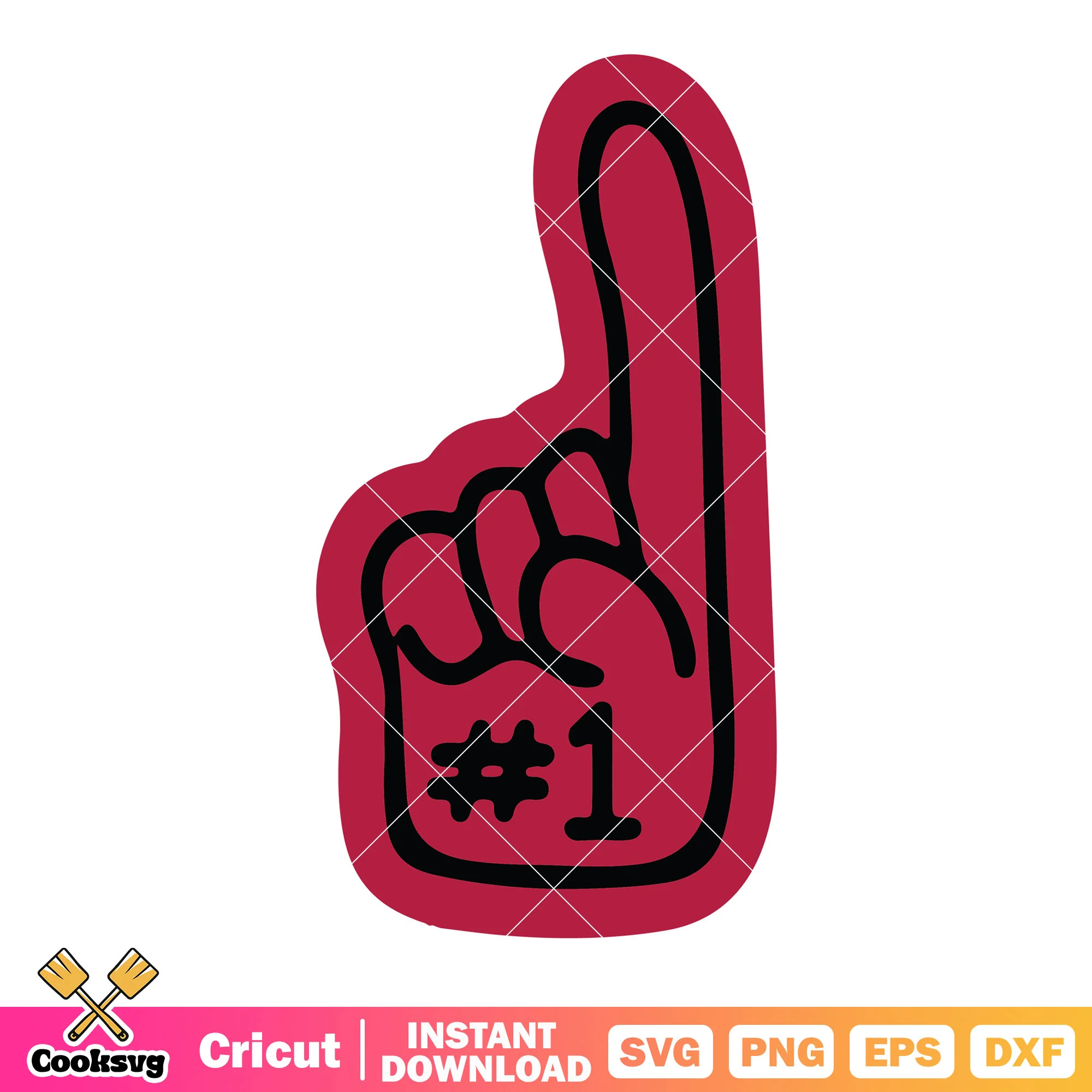 Red foam finger svg, nfl football svg, arizona carinal svg