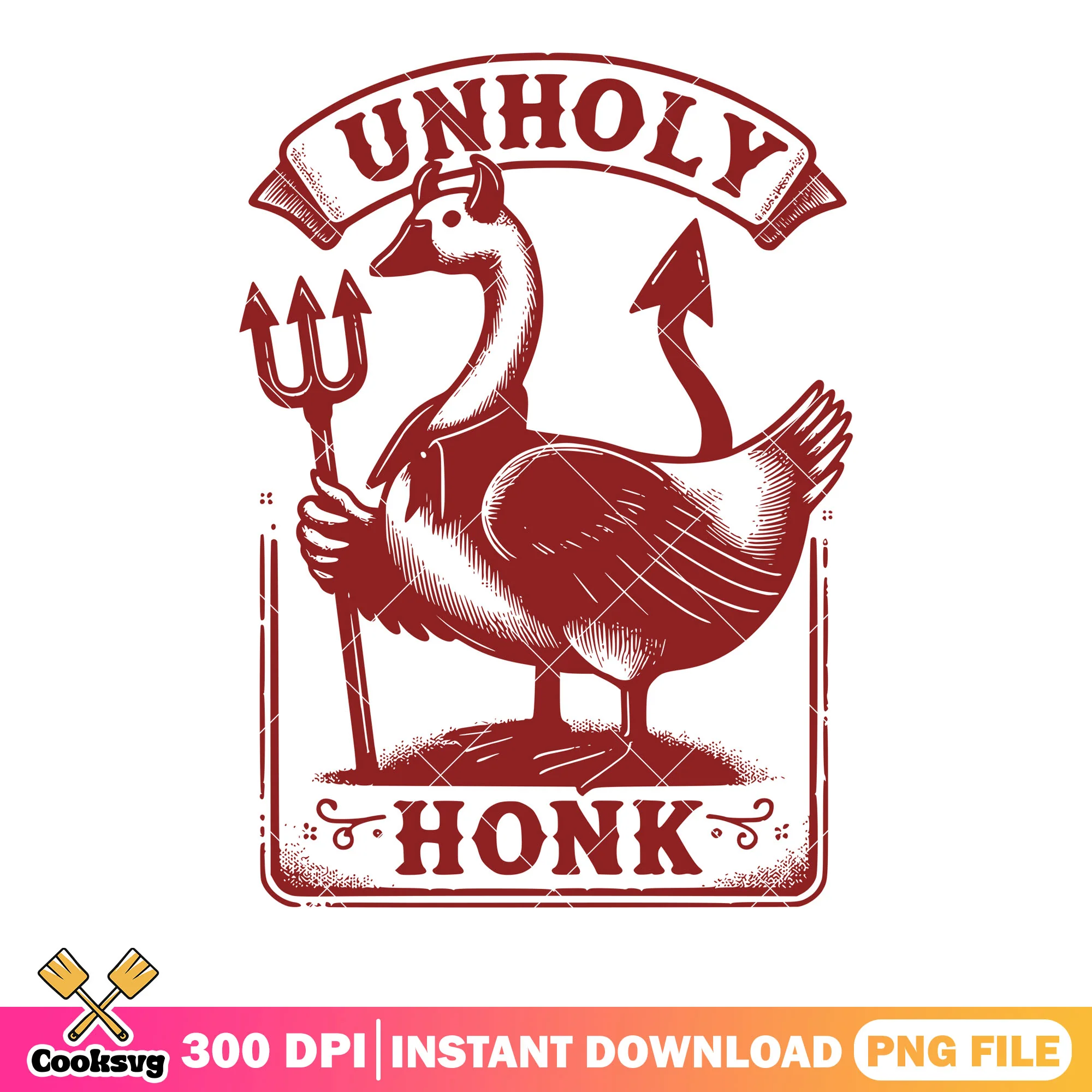 Red ink the satan trident png, goose png, halloween scary png
