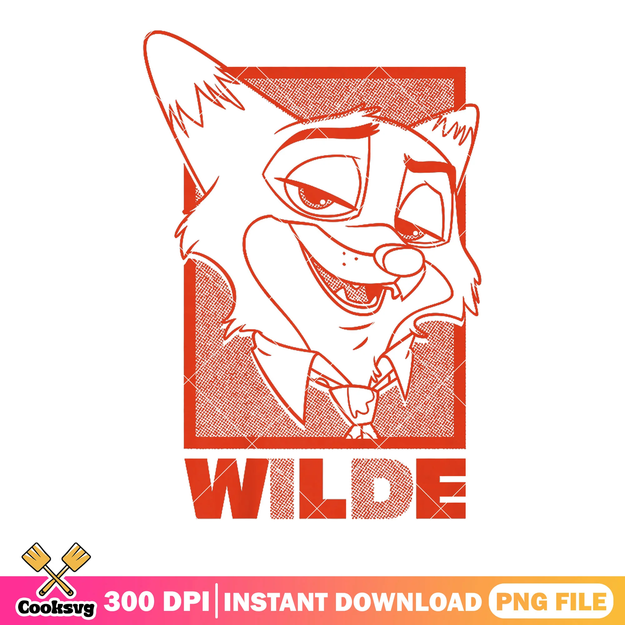 Red poster naugty look nick wilde png, nick wilde png, zootopia 2 png