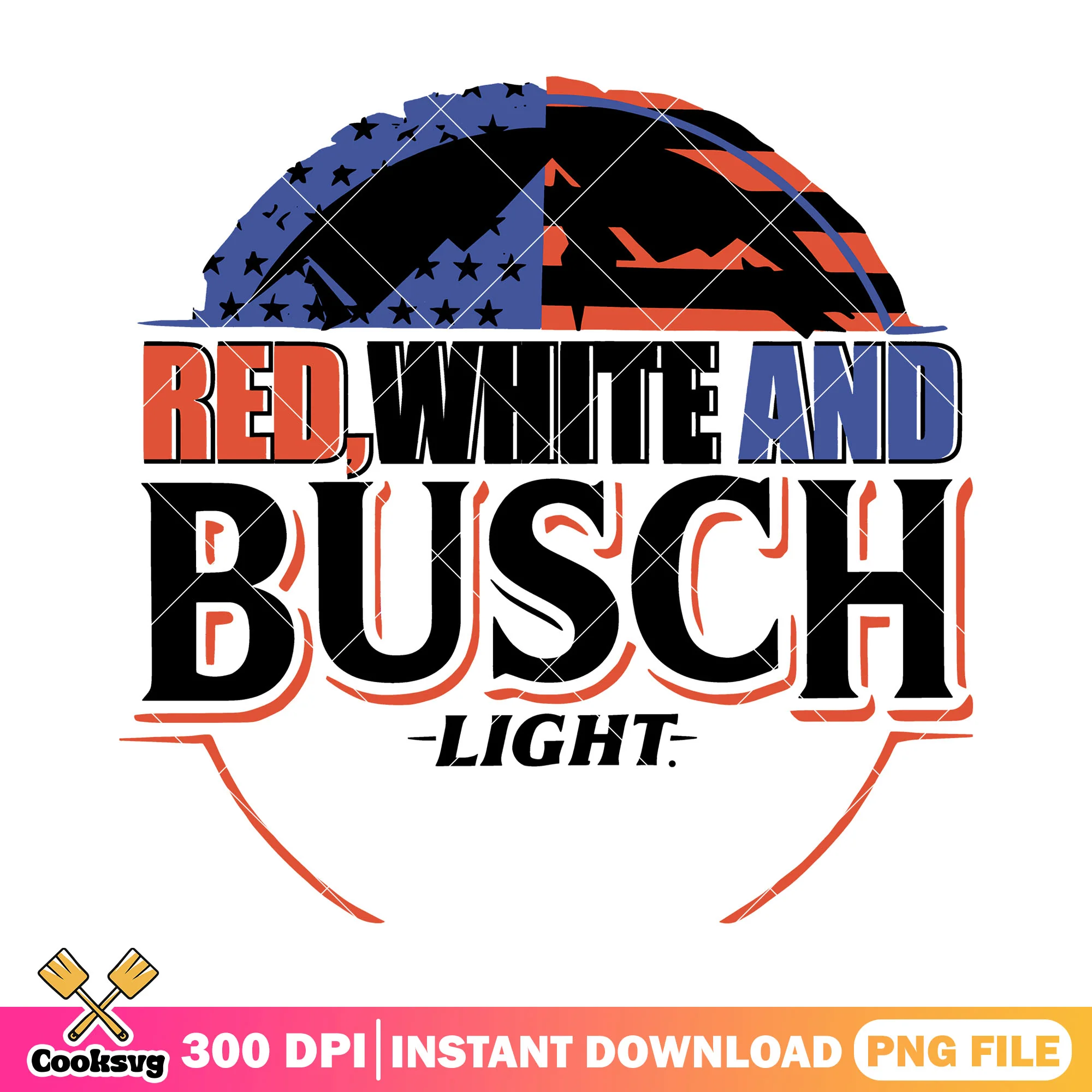 Red white america busch png, busch light png, busch light logo png