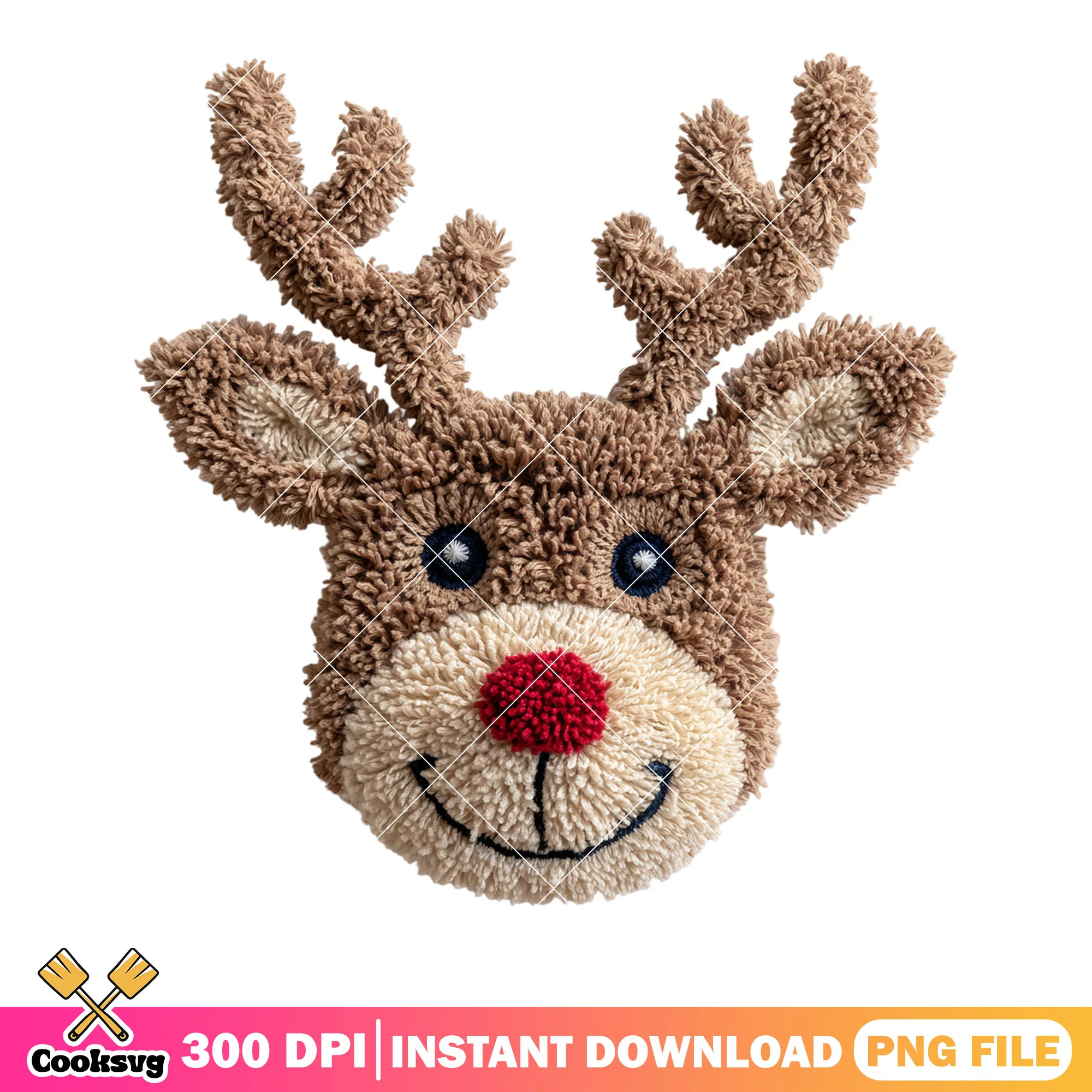 Reindeer red nose christmas png, merry christmas png, Xmas png