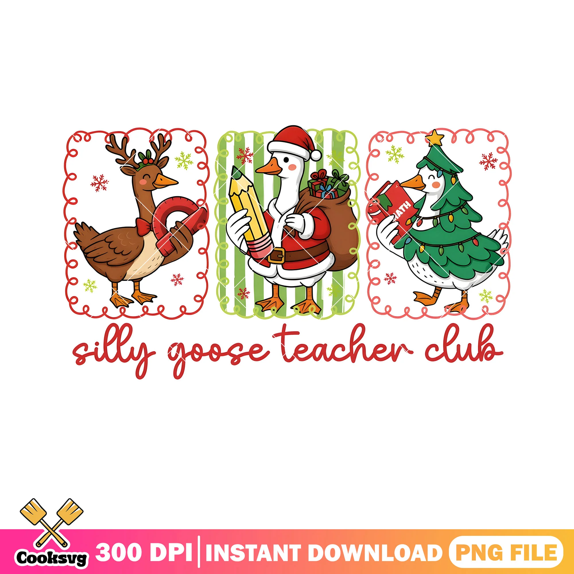 Reingoose and santa png, snowflake png, christmas tree png