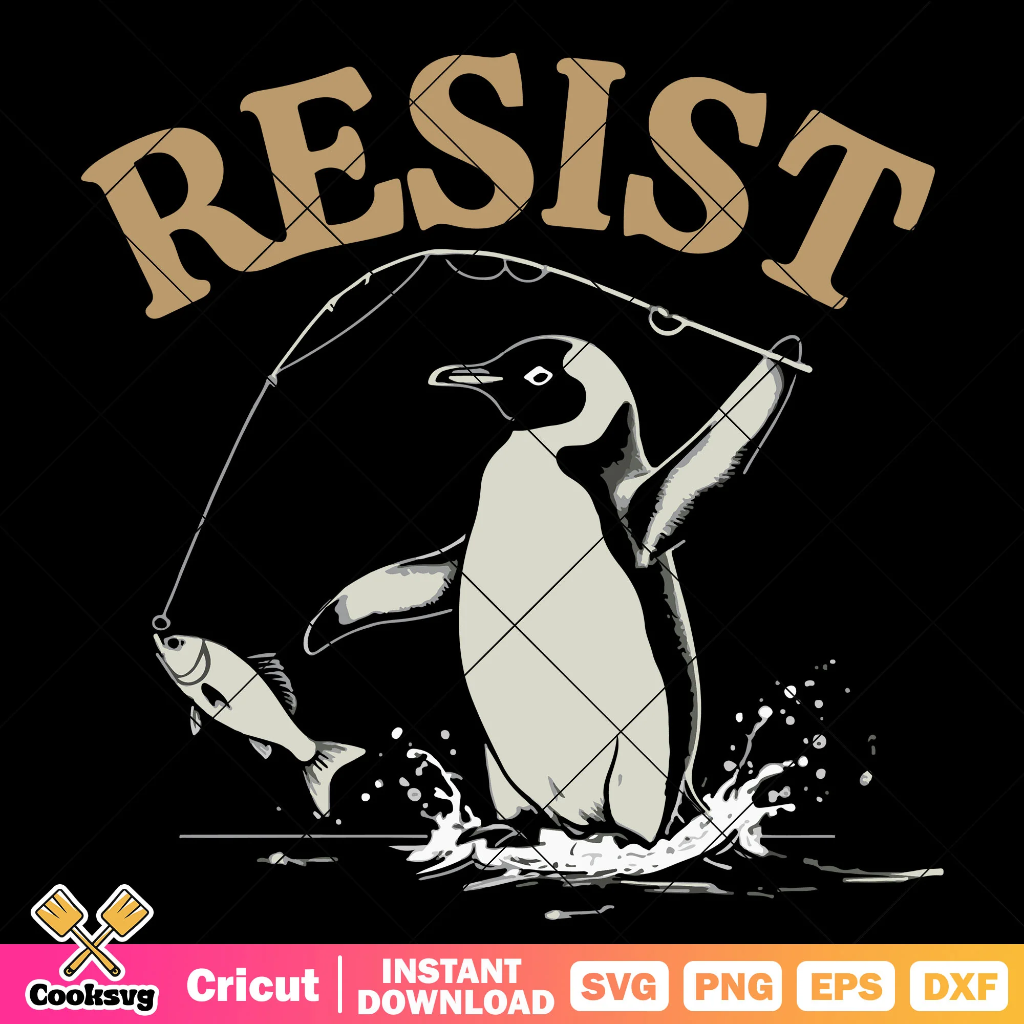 Resist penguins trump america svg, penguin top trumps svg