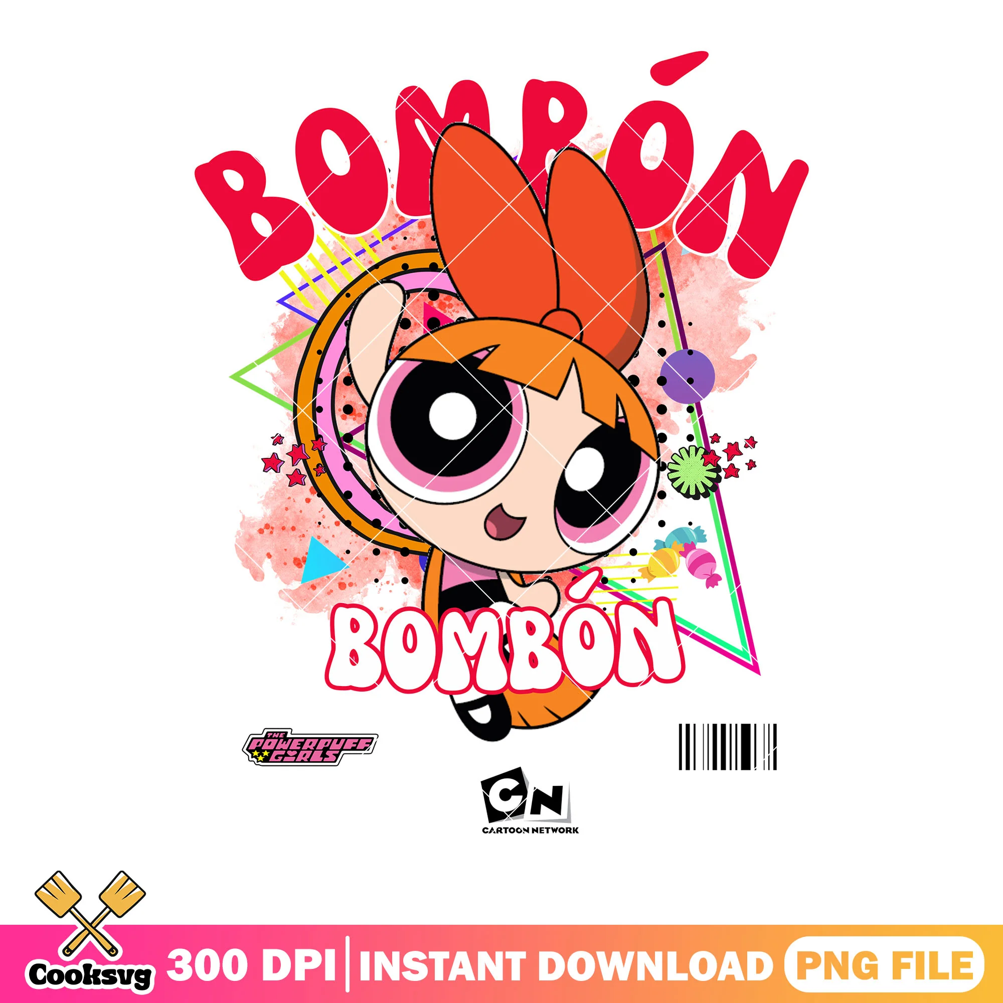 Retro Blossom classic png, Bombon png, cartoonetwork png